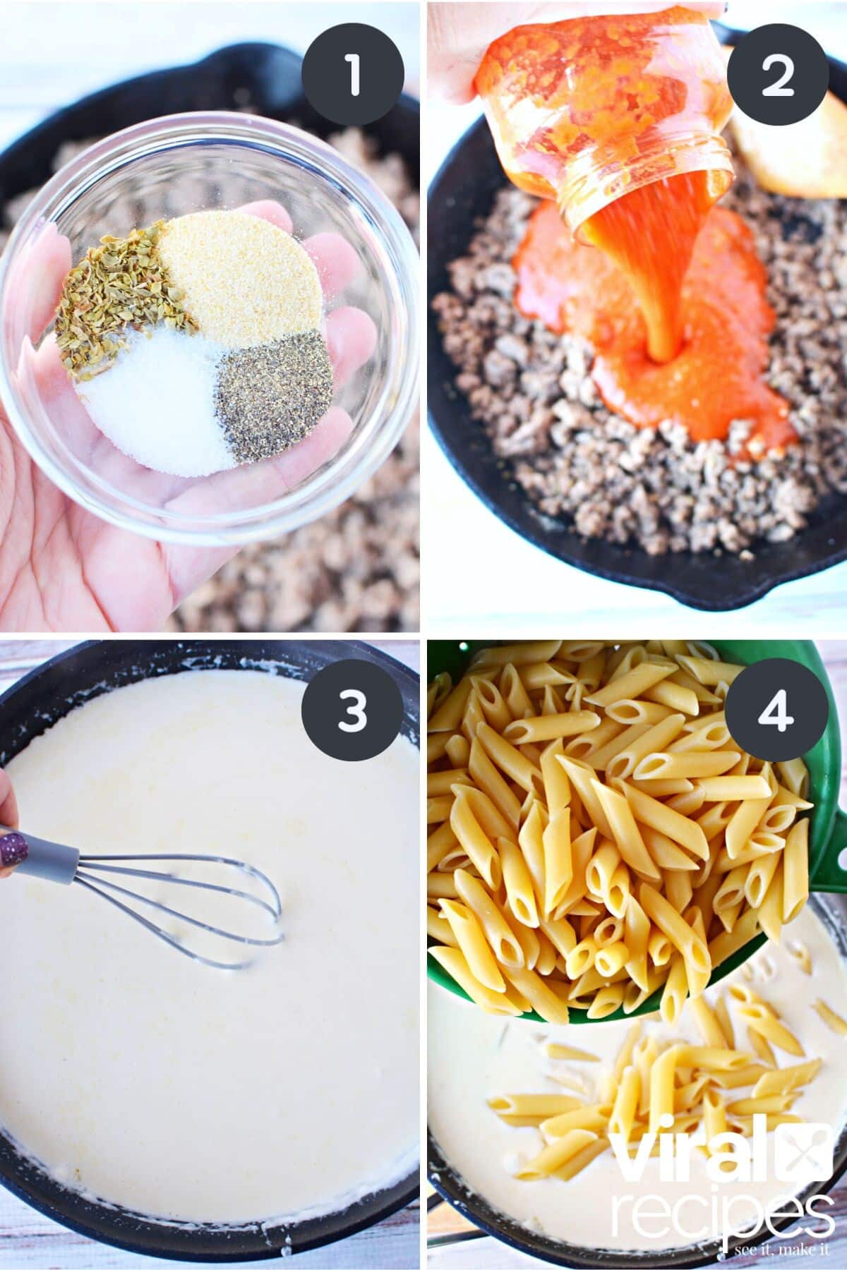prepping mostaccioli recipe from tiktok.