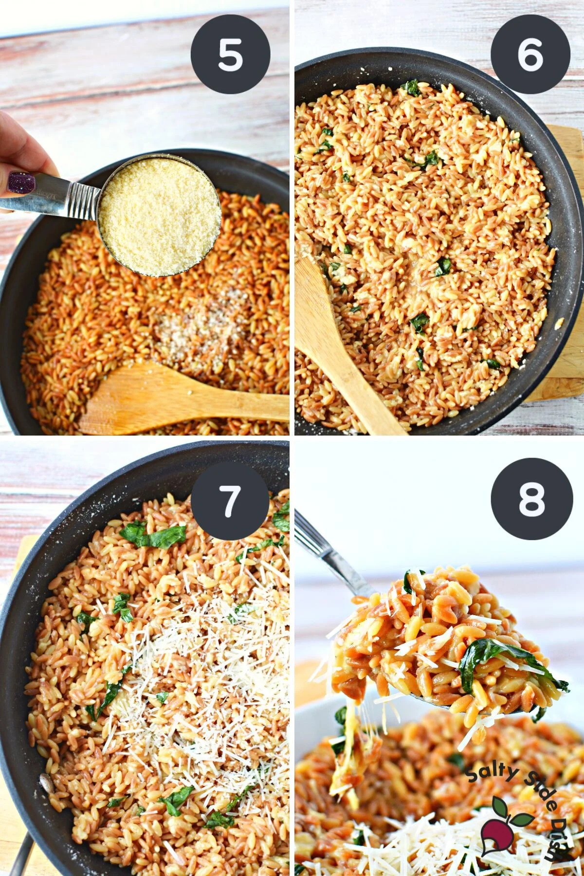 parmesan orzo with basil.