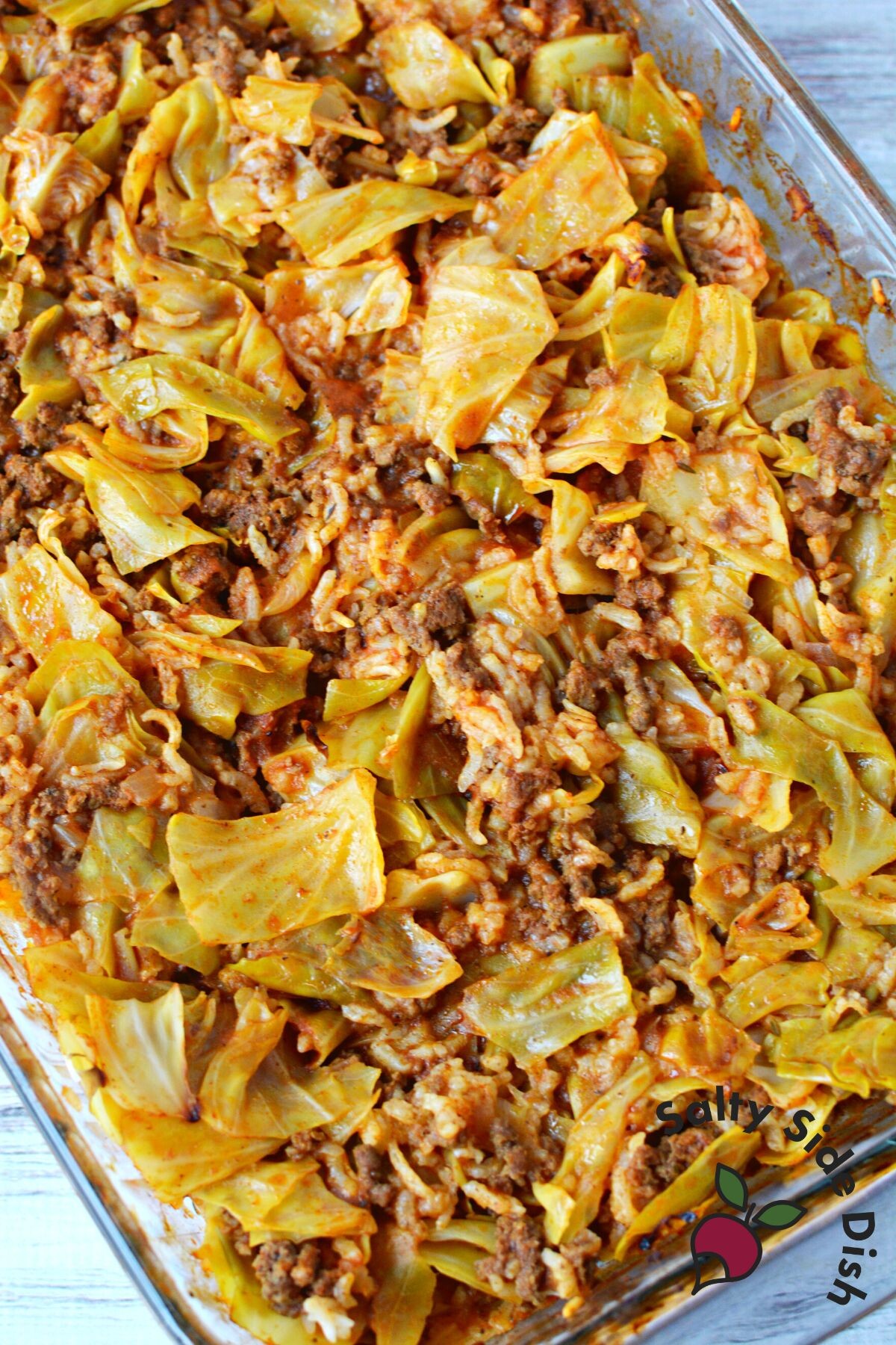 crazy easy top budget friendly recipe in a casserole dish.