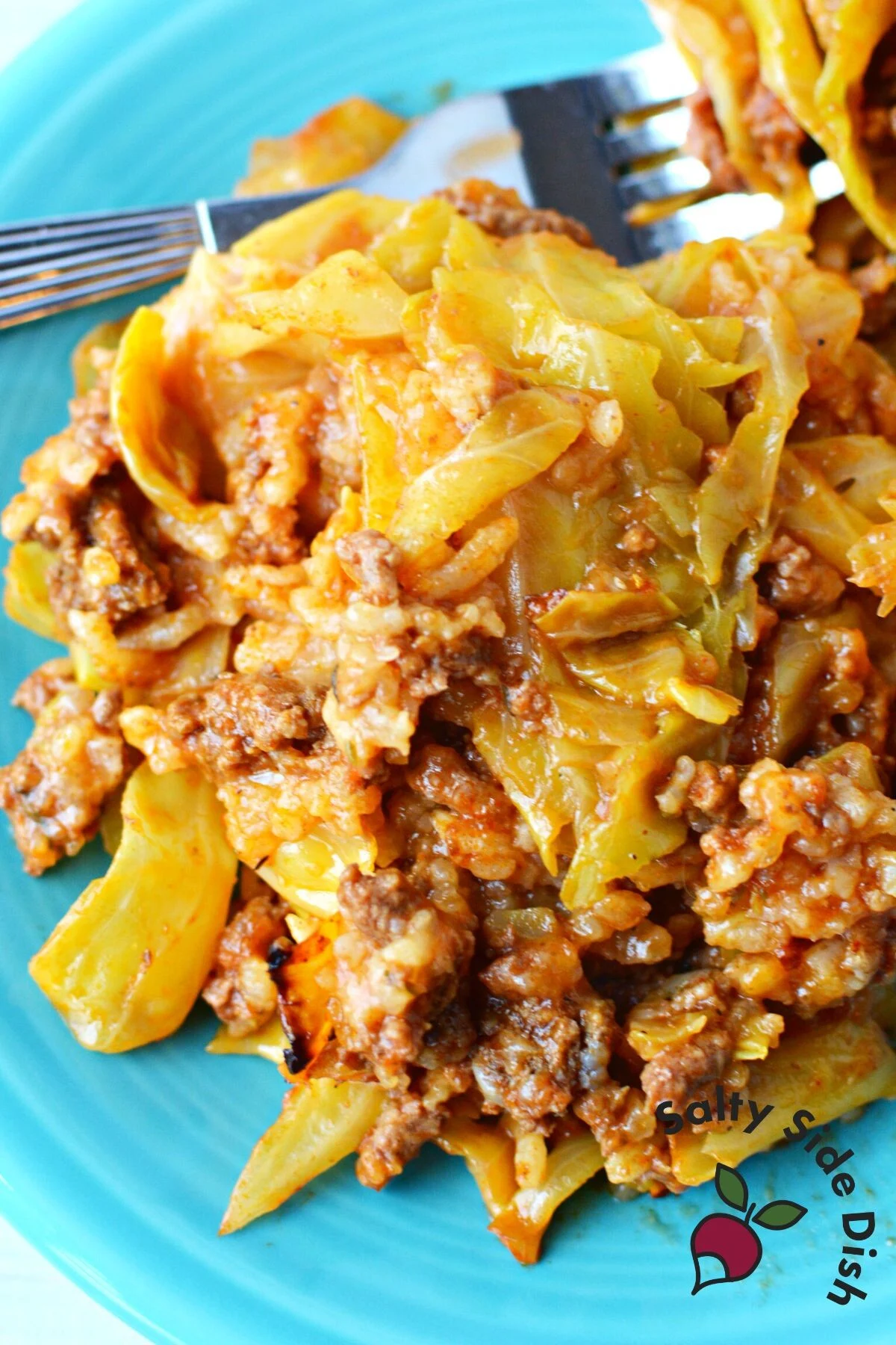 plate of cabbage casserole.
