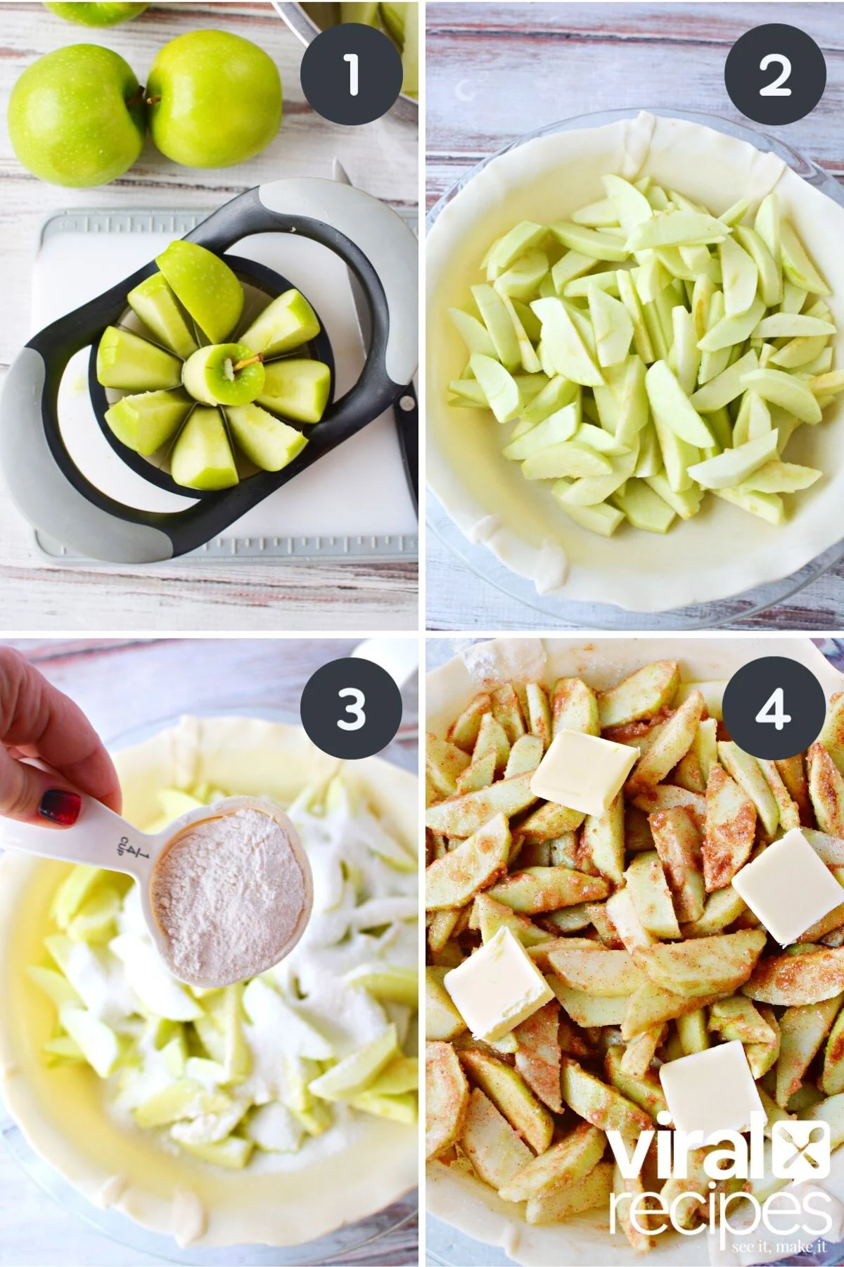 granny apple pie in a premade pie crust.