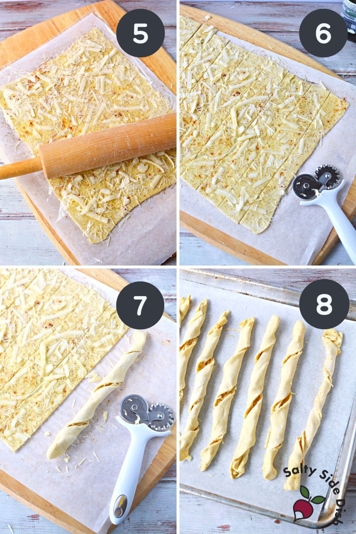twisted breadsticks with cheese homemade.