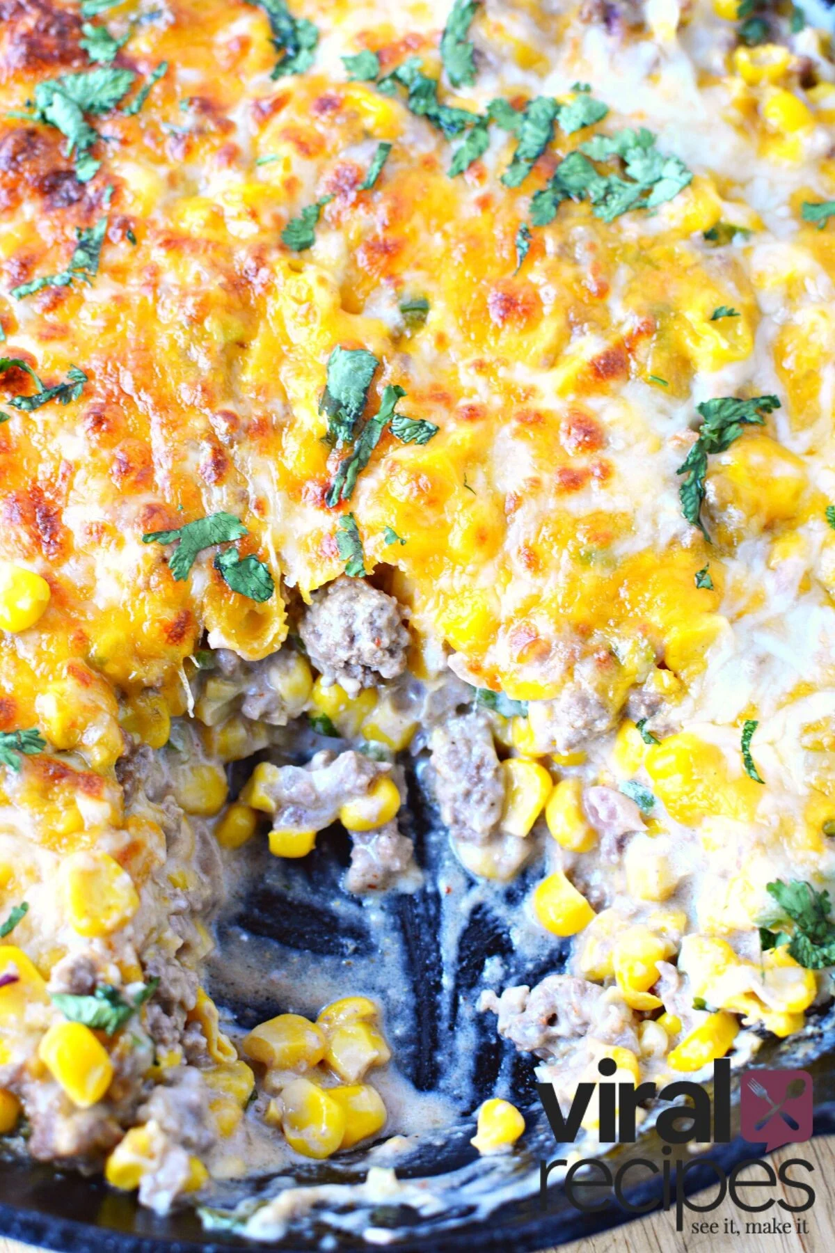 creamy mexican corn dip with beef.