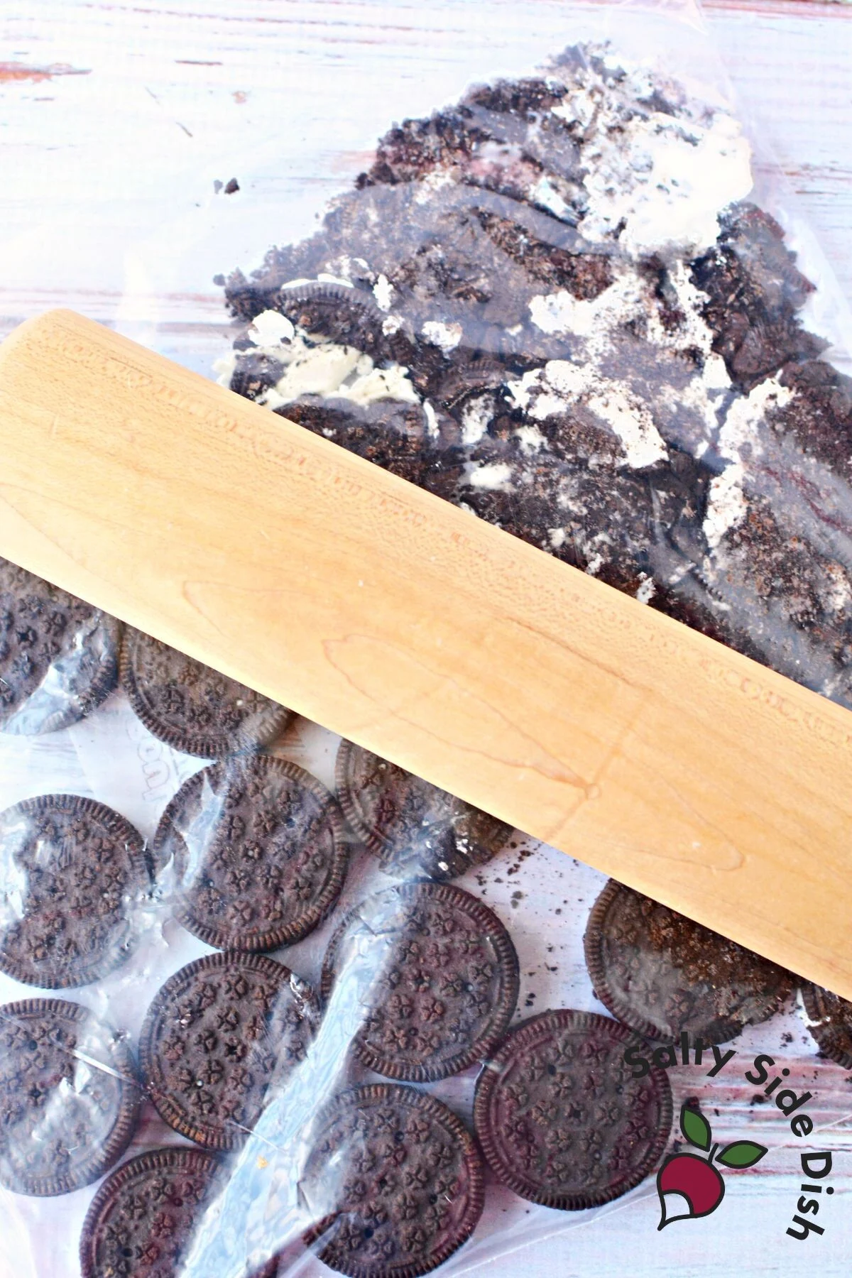 classic oreo cookies being crushed.
