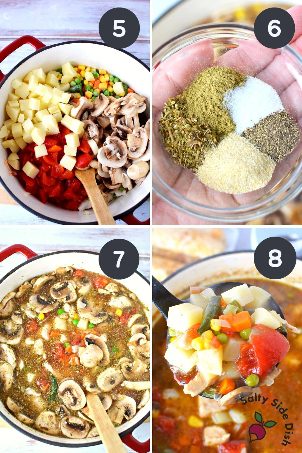 fresh vegetables in a classic soup recipe.