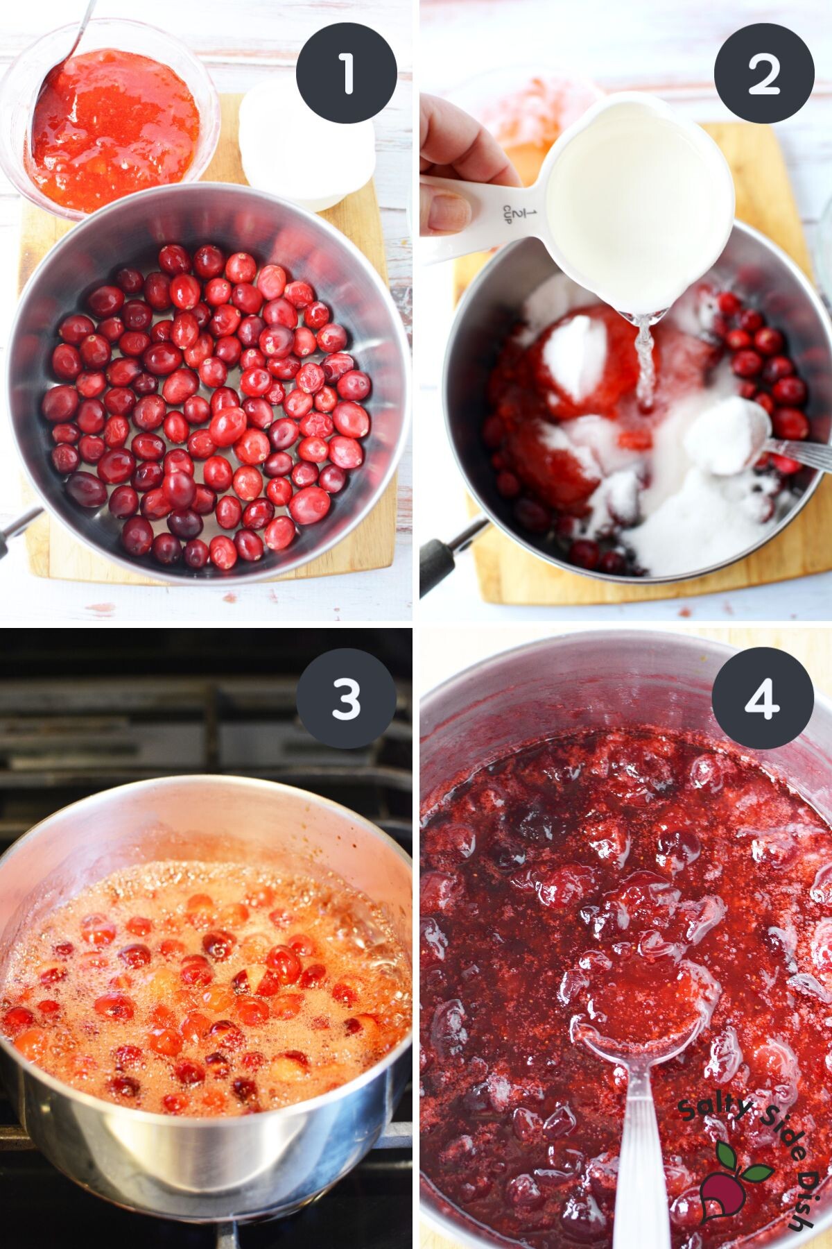 making strawberry cranberry dip.