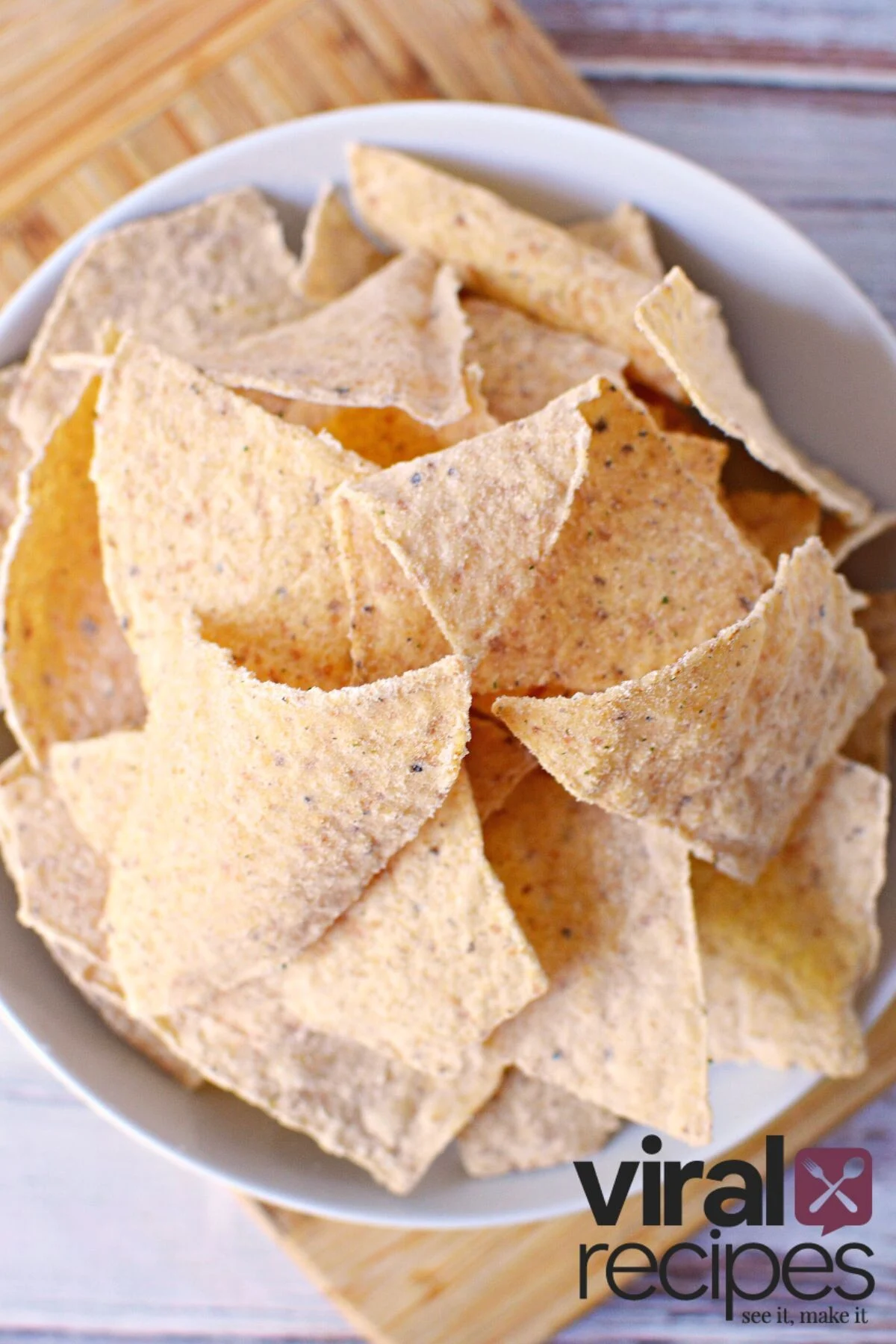 bowl of tortilla chips with seasoning.