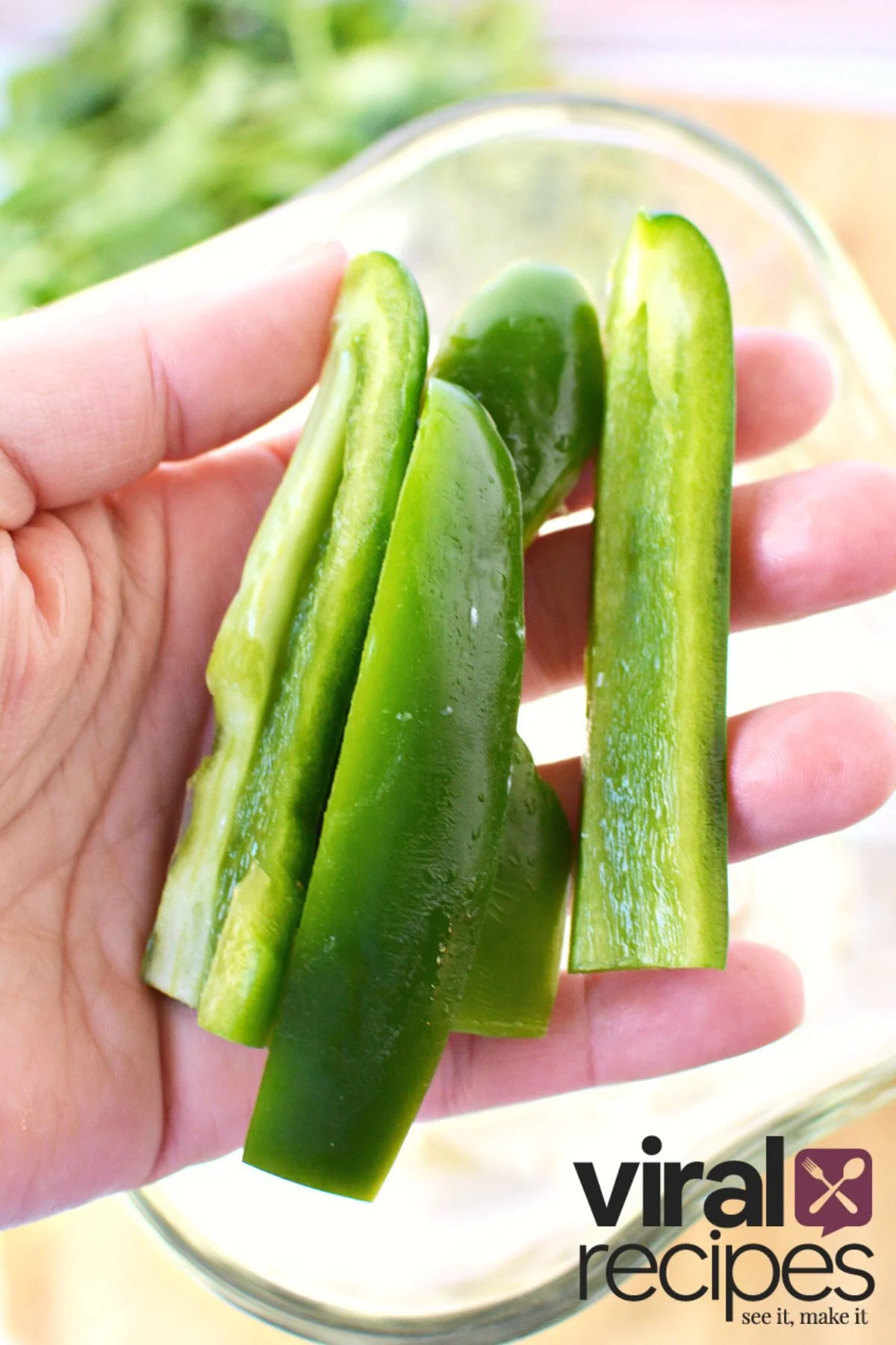 slices of deseed jalapenos.