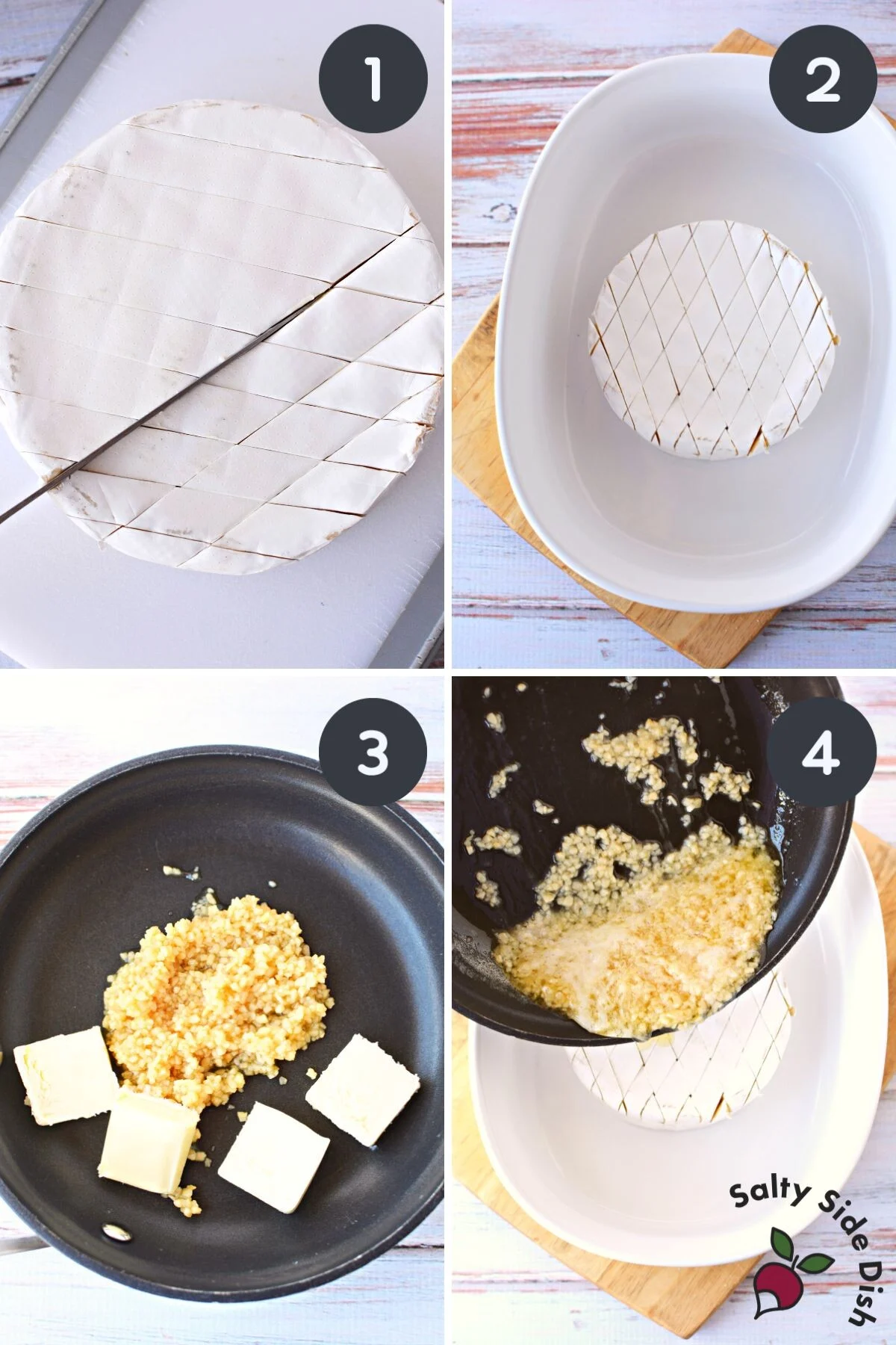 easy garlic brie dip.