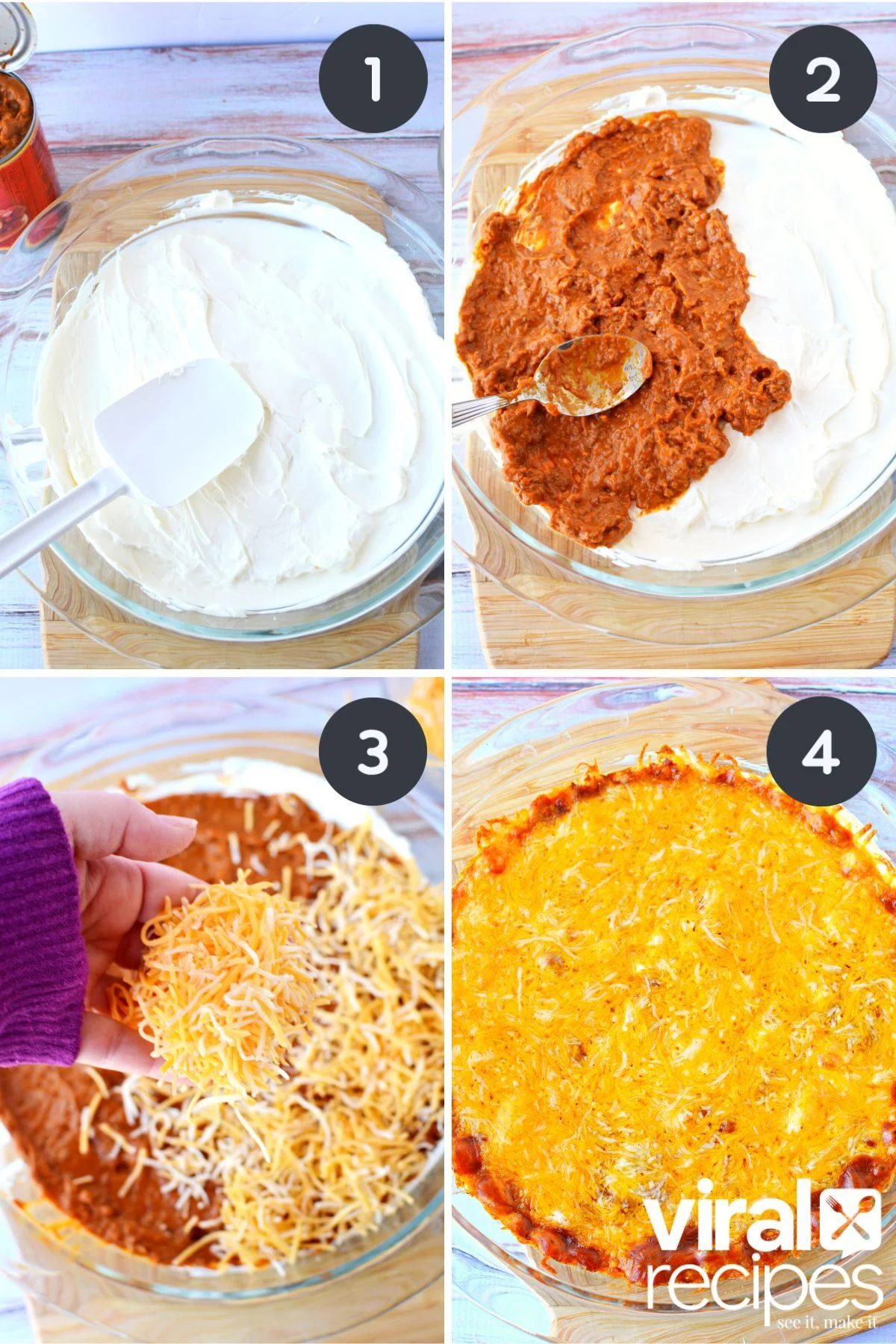 spreading all ingredients in a shallow pie plate.