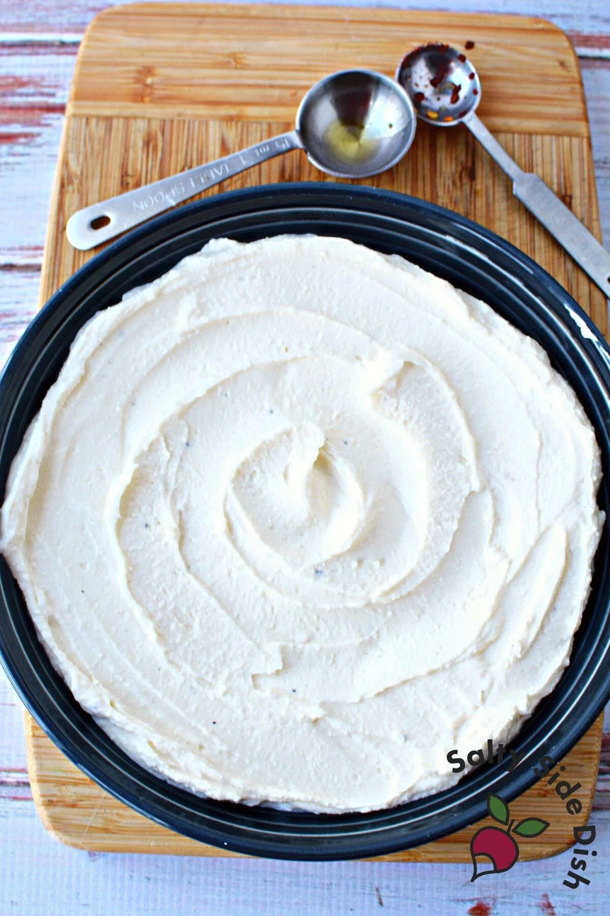 easy bowl of whipped feta and ricotta dip.