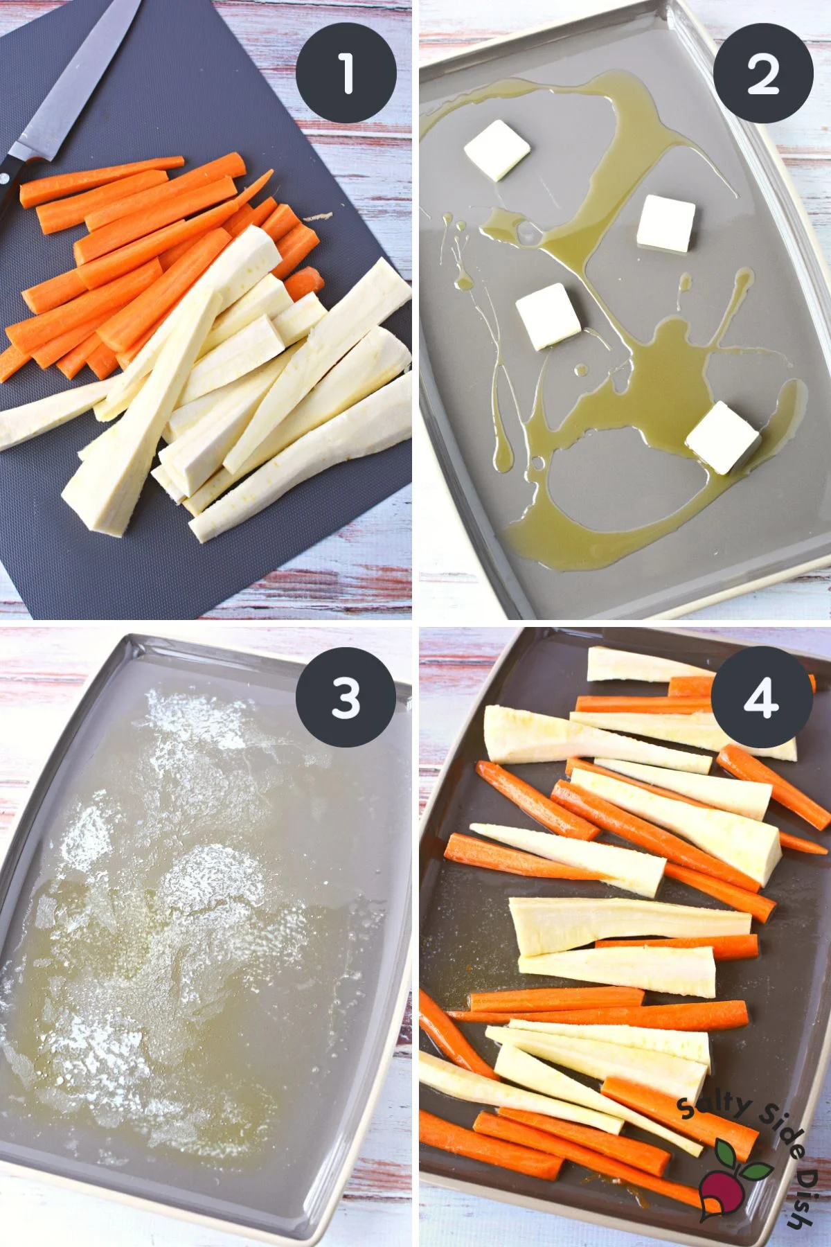 how to cut up this side dish and put on sheetpan.