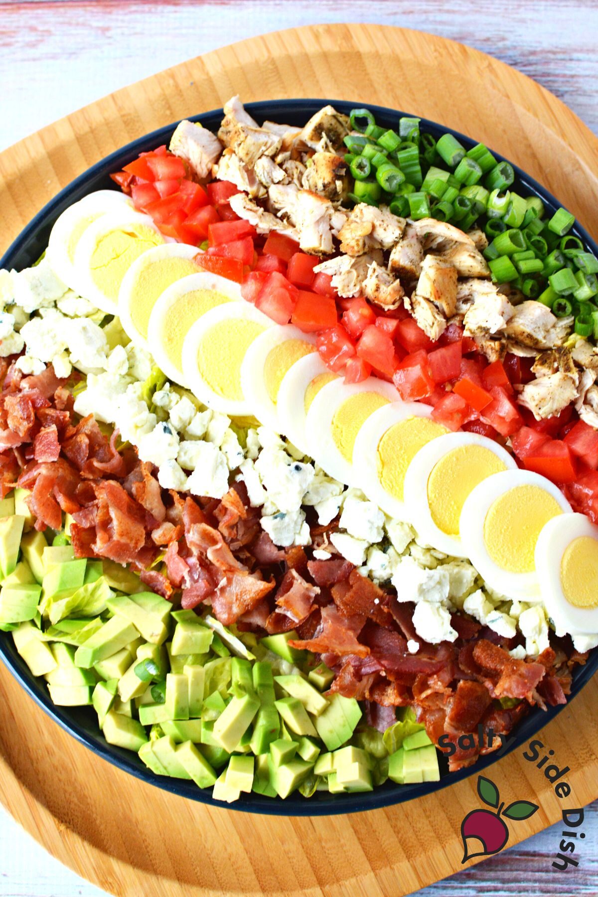 how to assemble a cobb salad.