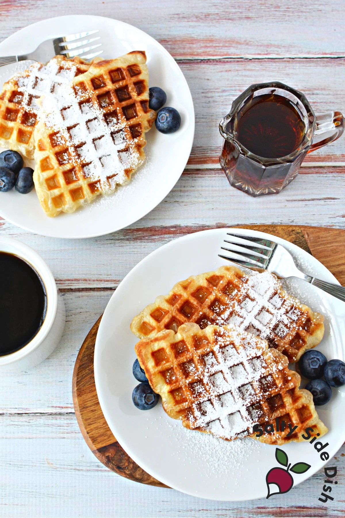 powdered sugar on a plate.