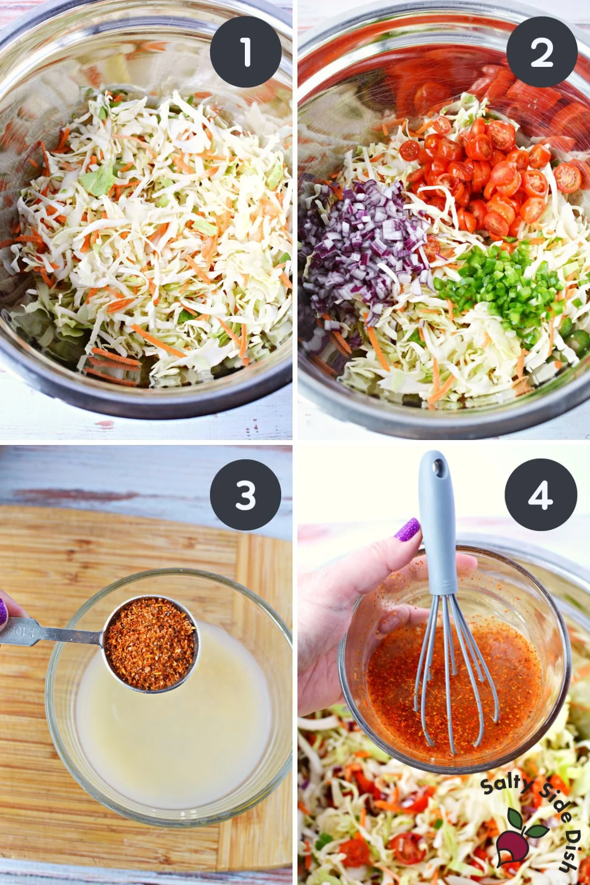 salsa coleslaw with mexican ingredients.