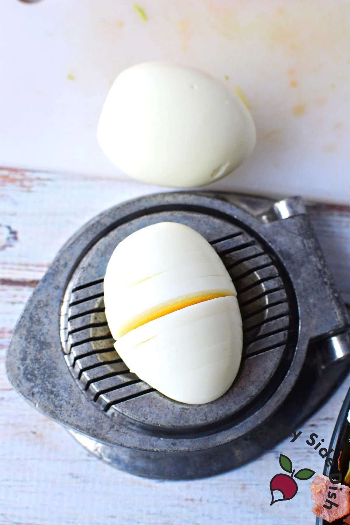 hard boiled egg in cobb salad.