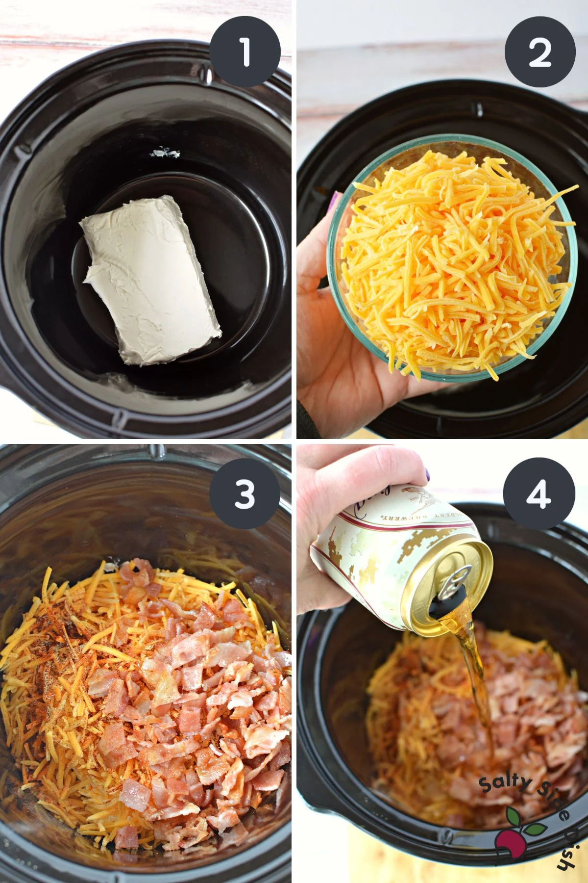 slow cooked cheese dip.