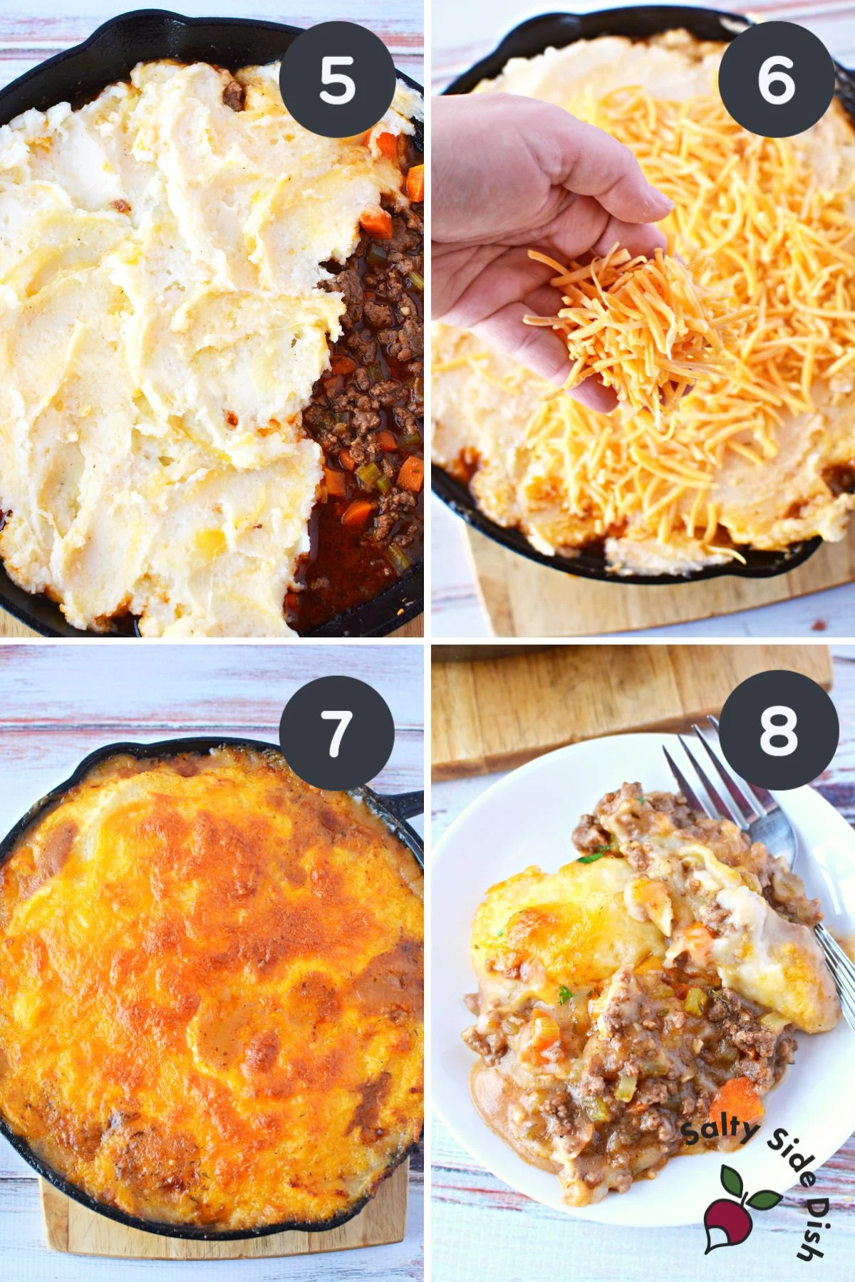 prepping top layer of cottage pie.
