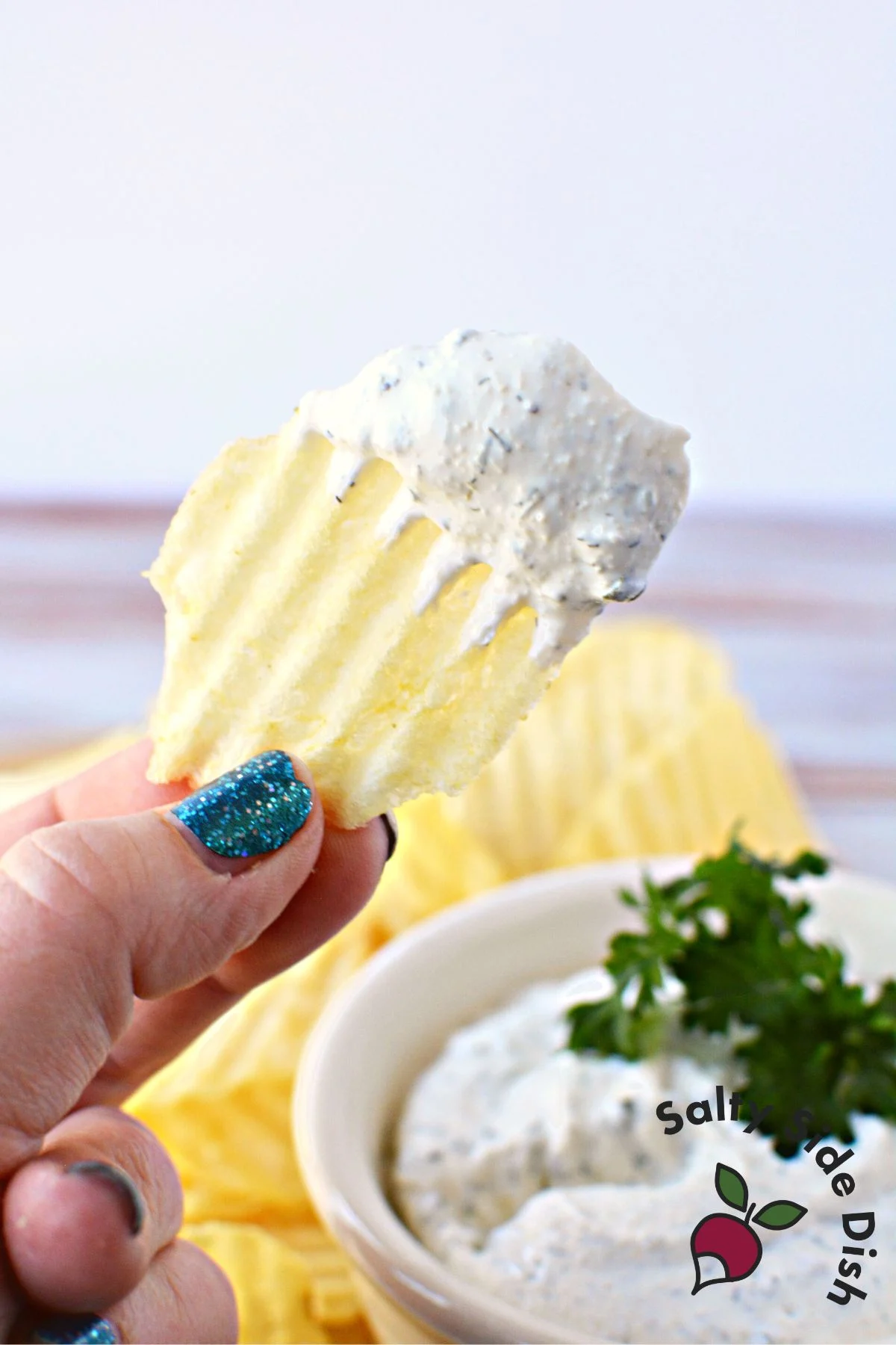 dipping chip in dip.