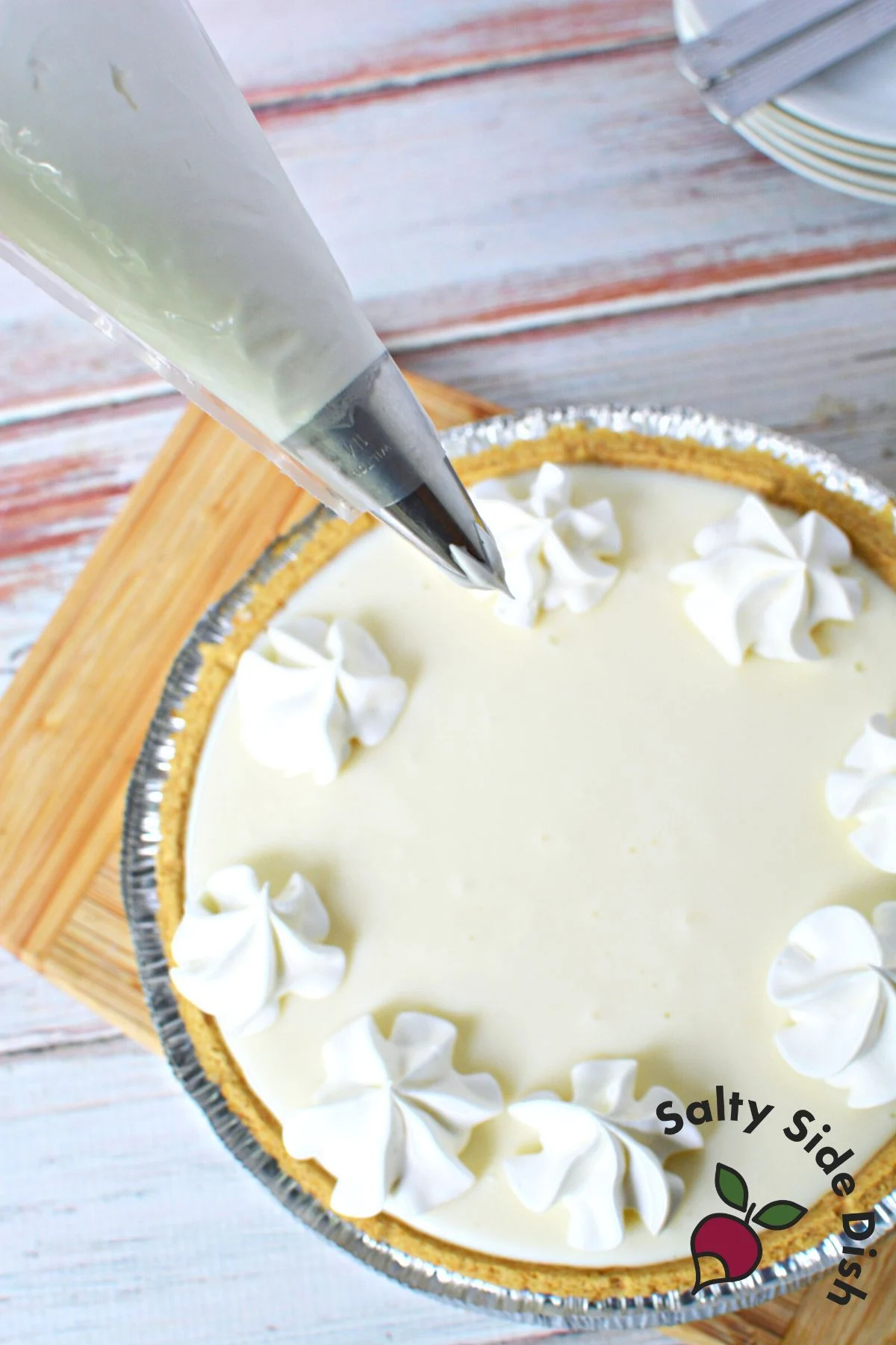 whipped topping on top of icebox pie.