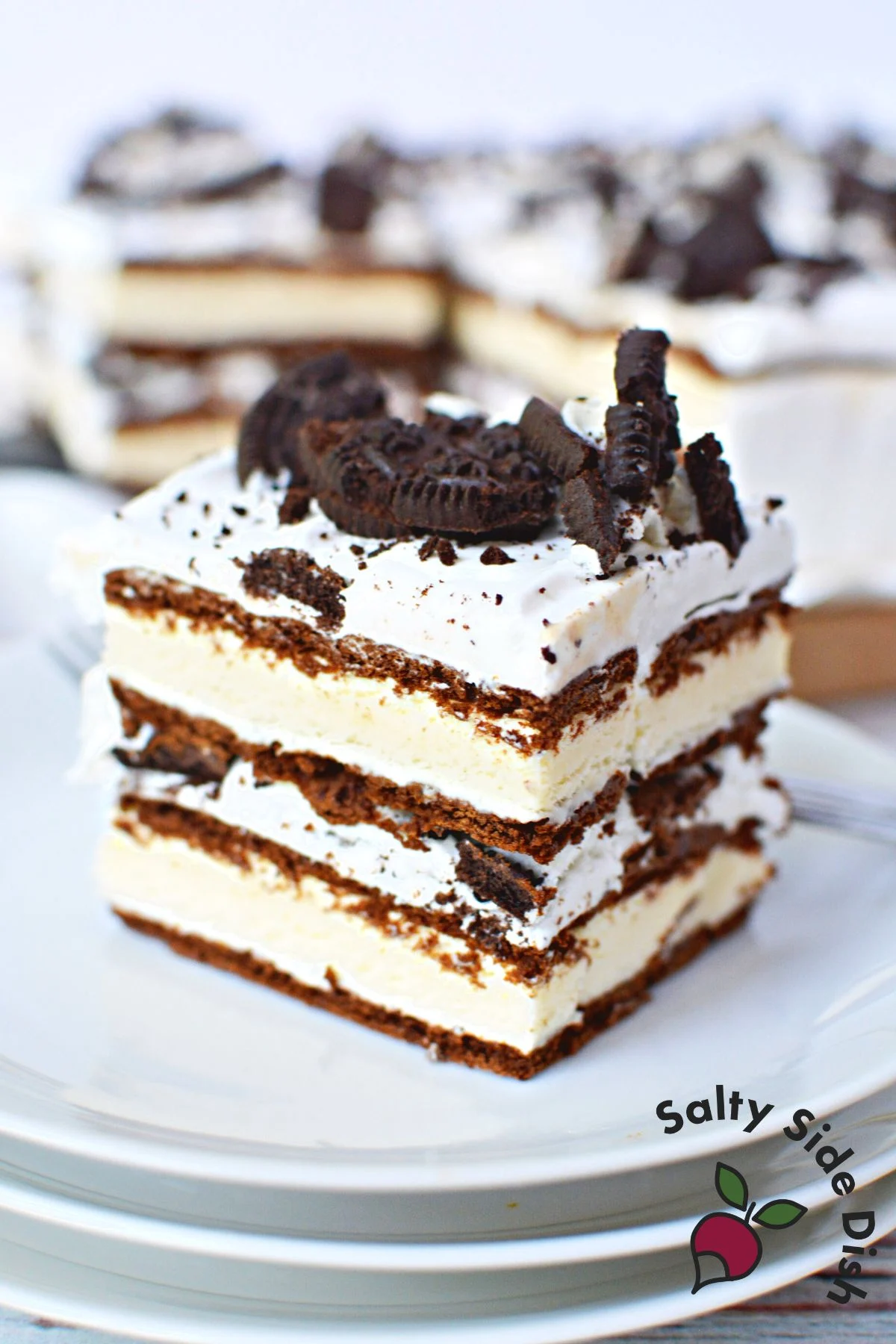 simple layered frozen cake.