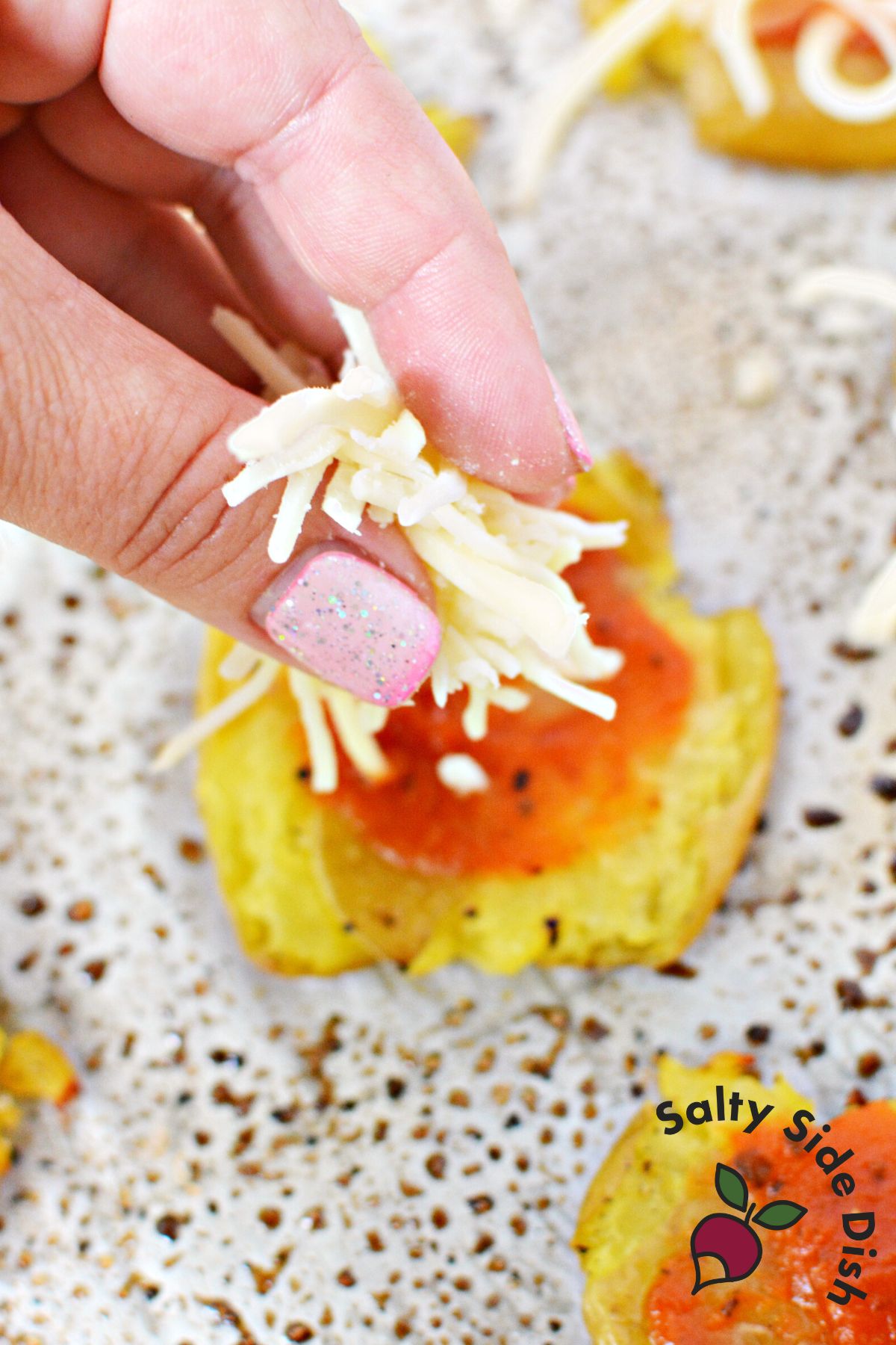 sprinkling on cheese.