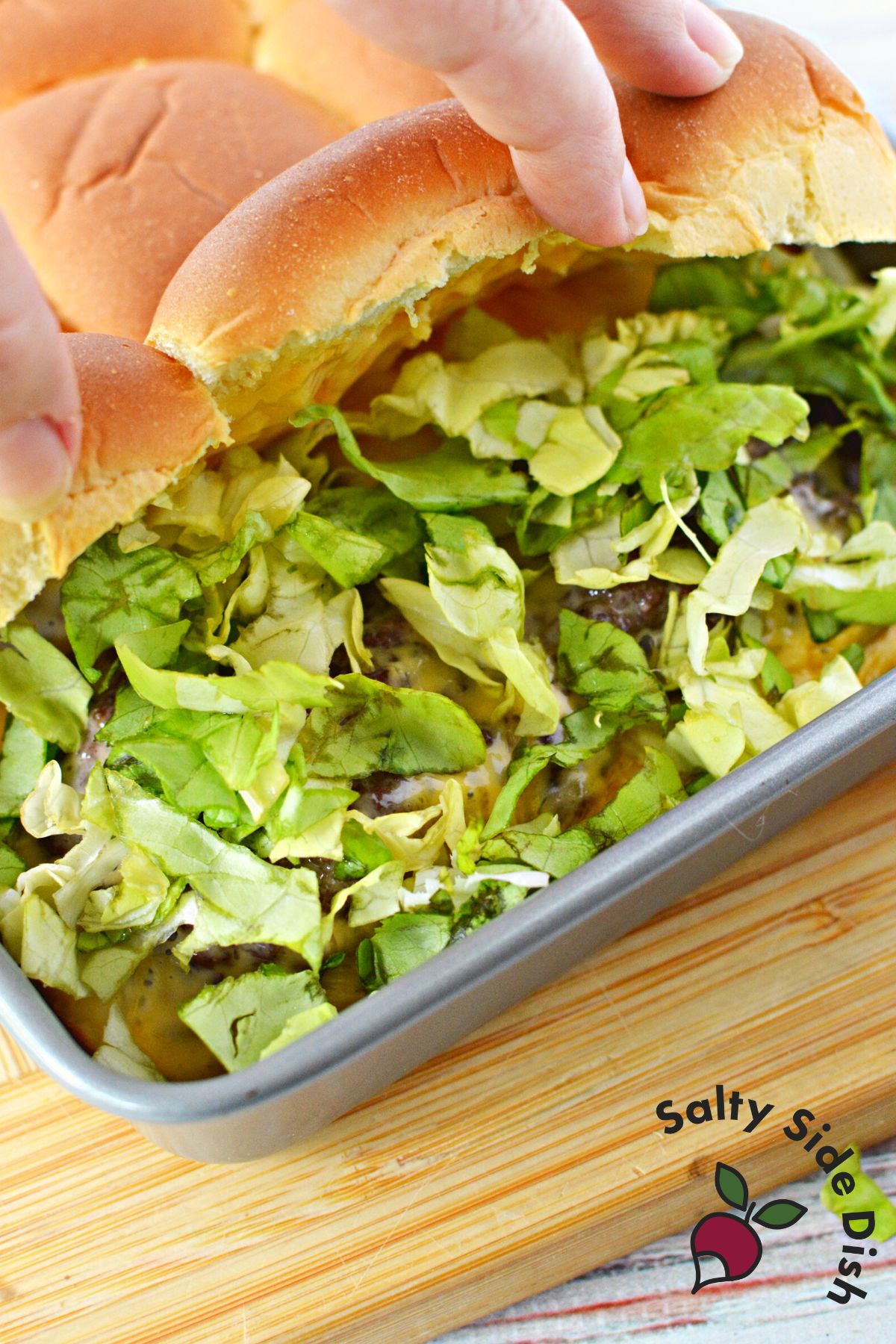 lettuce in beef sliders.