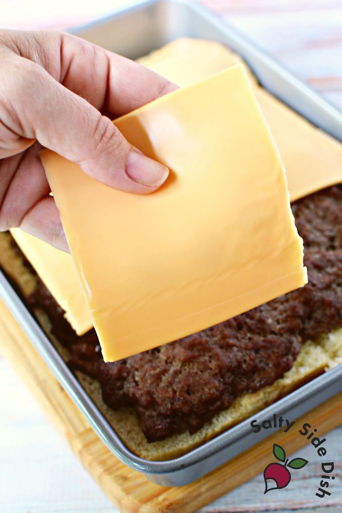 condiments on beef sliders.