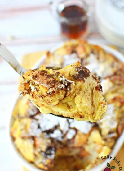 scoop of breakfast casserole
