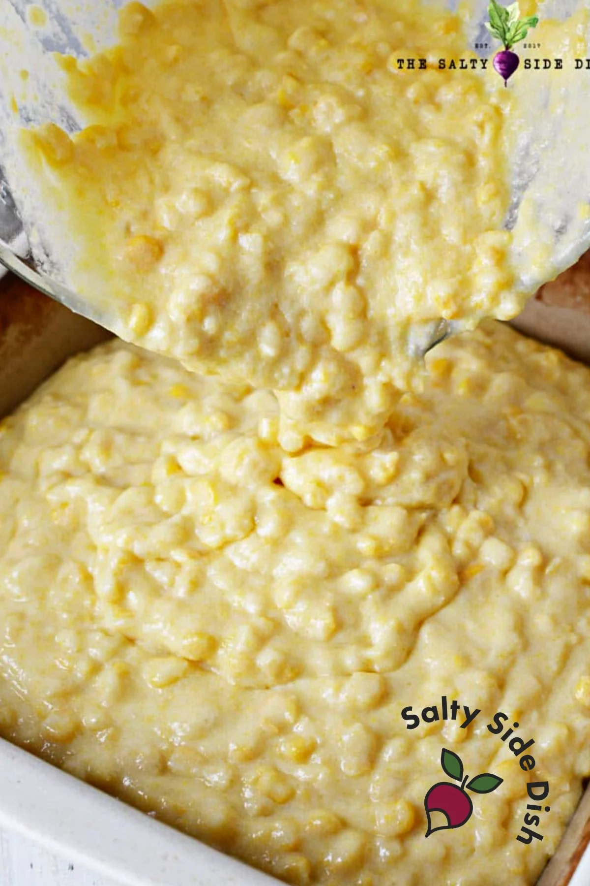 pouring creamed corn