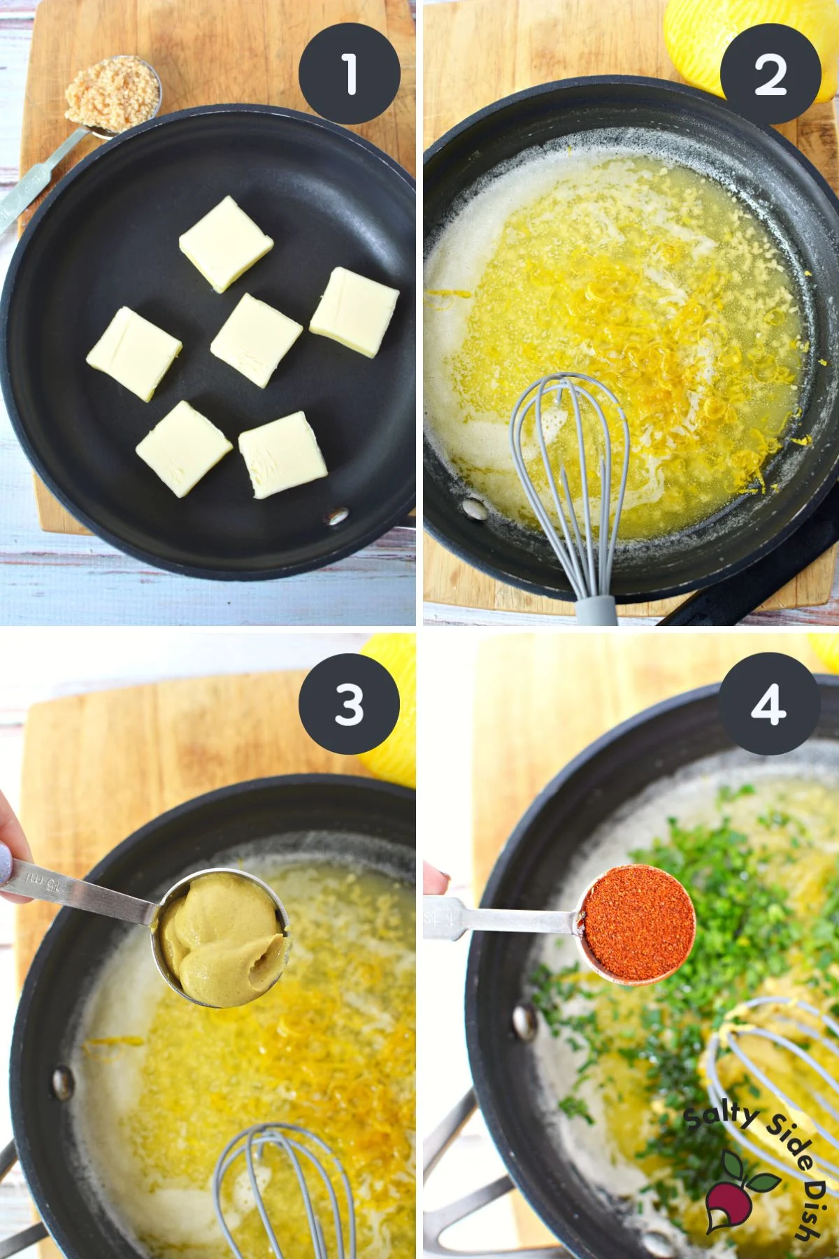 ingredients in a skillet.