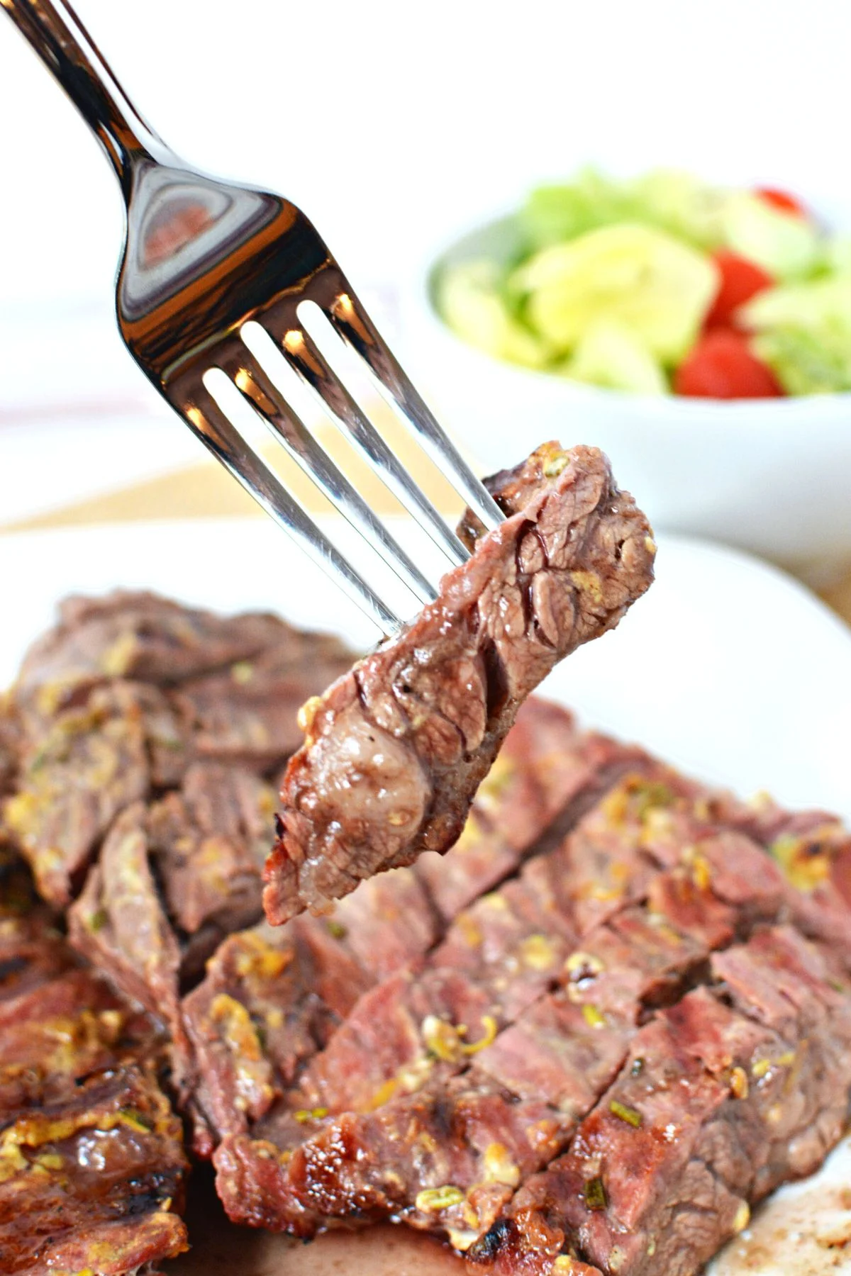 piece of steak from grill