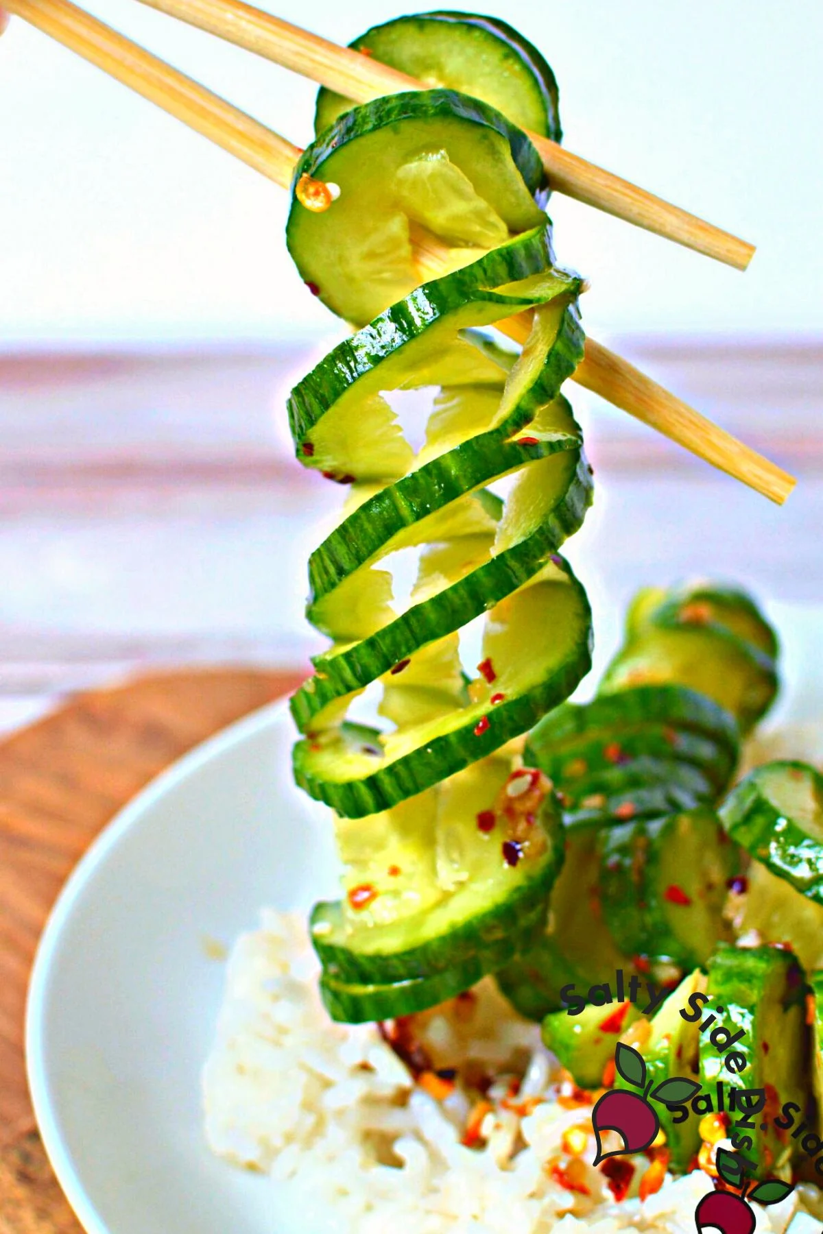 spiral cucumber salad.