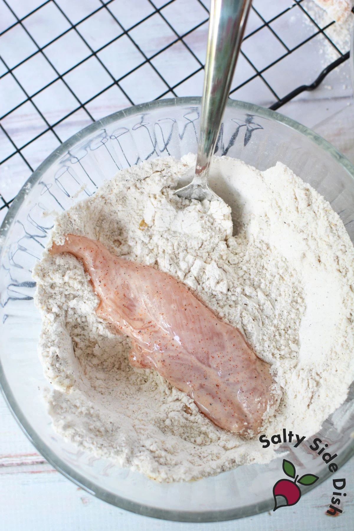 breading chicken tenders.