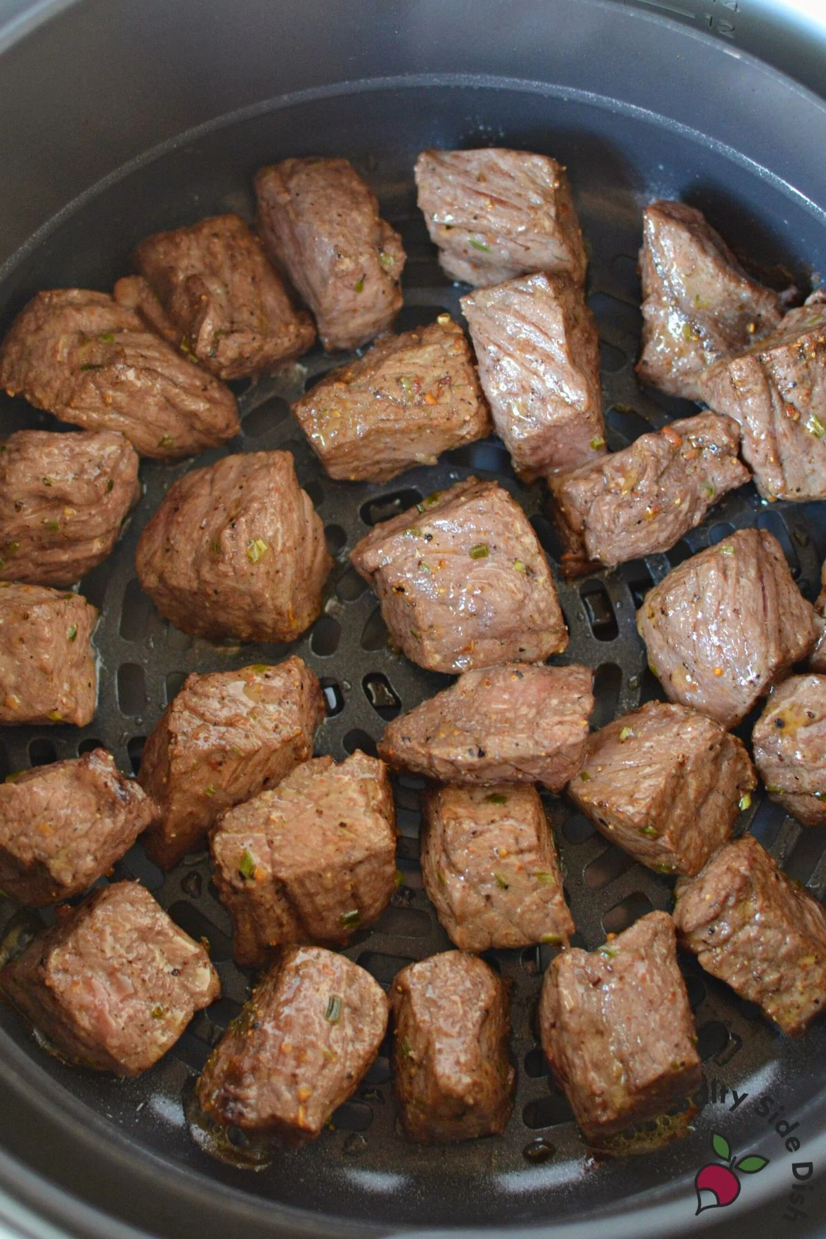 add mushrooms to air fryer steak