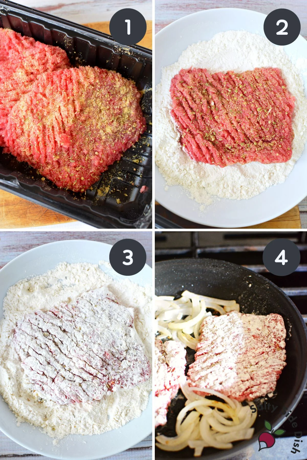 season and flour cube steaks before adding to skillet.