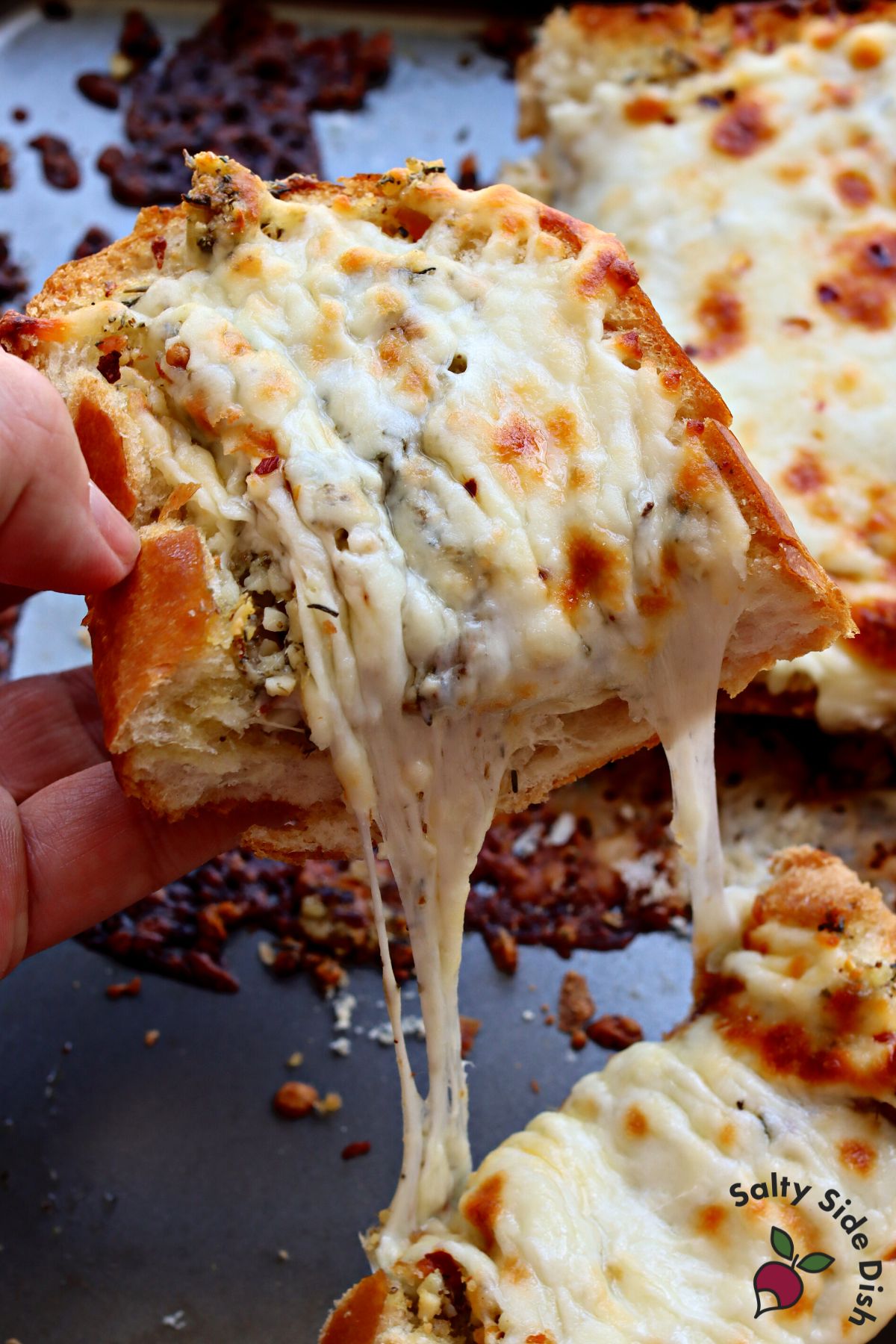 cheesy garlic bread.