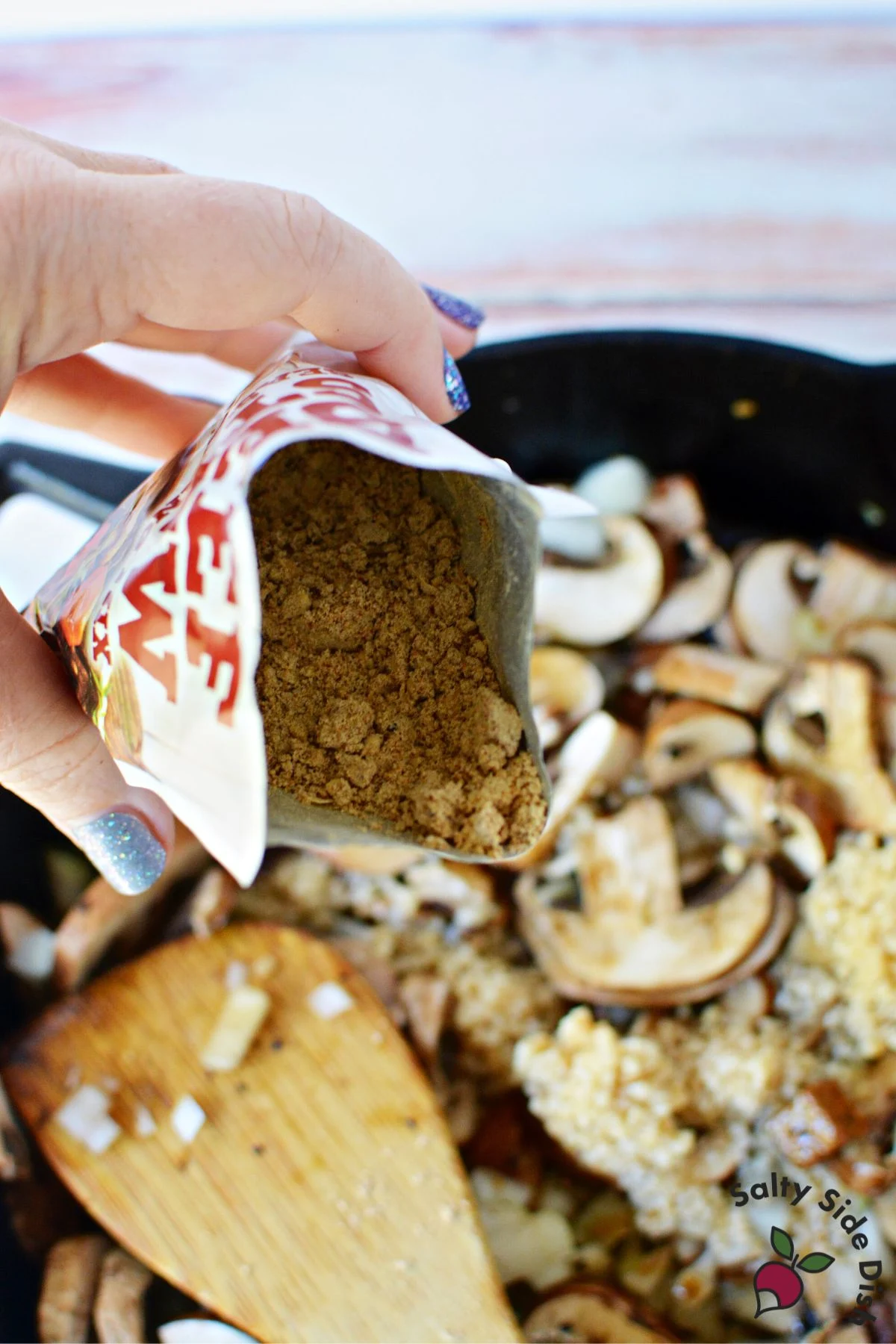 dumping in seasoning packets.