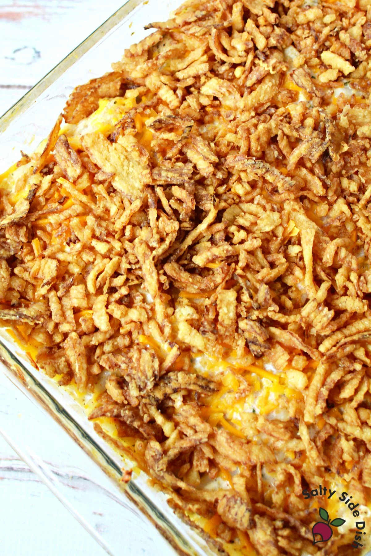 simple breakfast casserole with french onions.