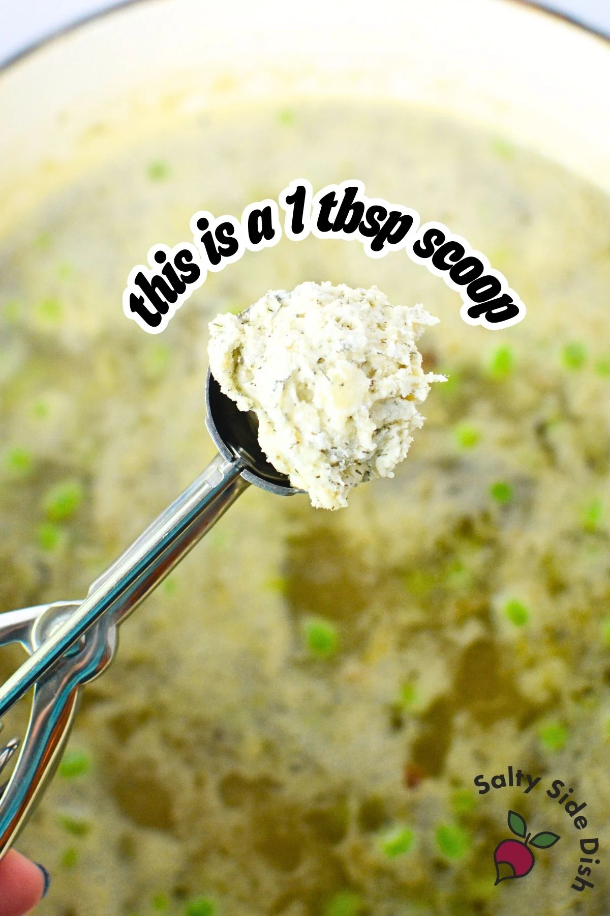 tablespoon scoop to uniformly make dumplings for stew.