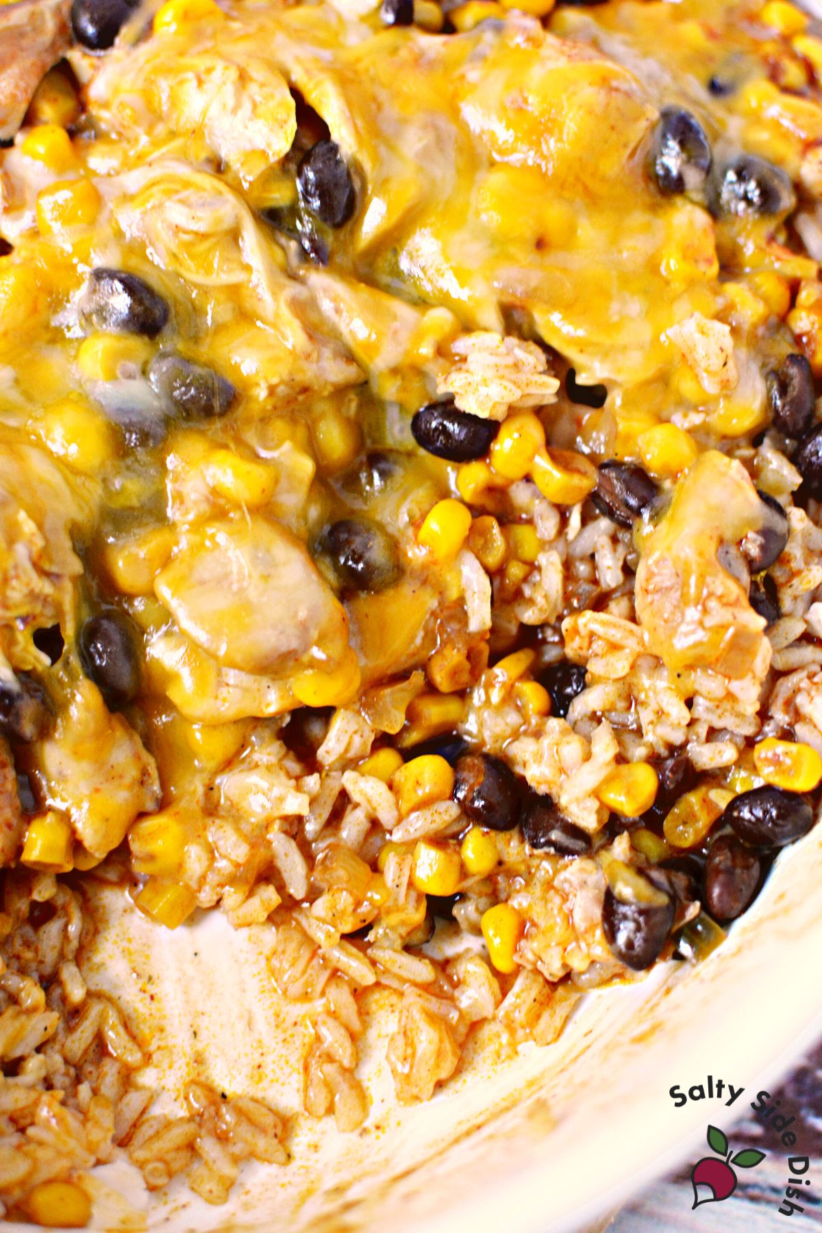 large bowl of chicken casserole.