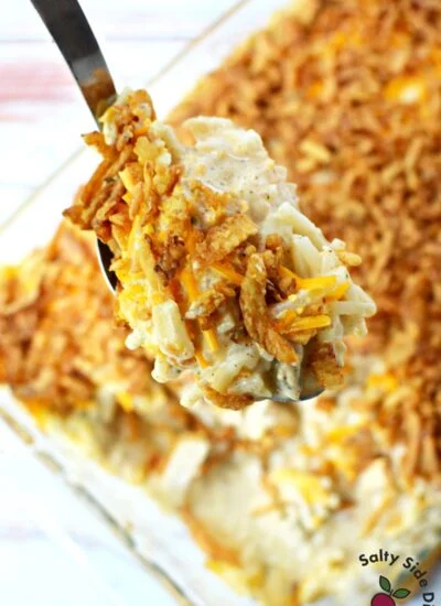 easy breakfast casserole recipe that is unique with french onion dip.