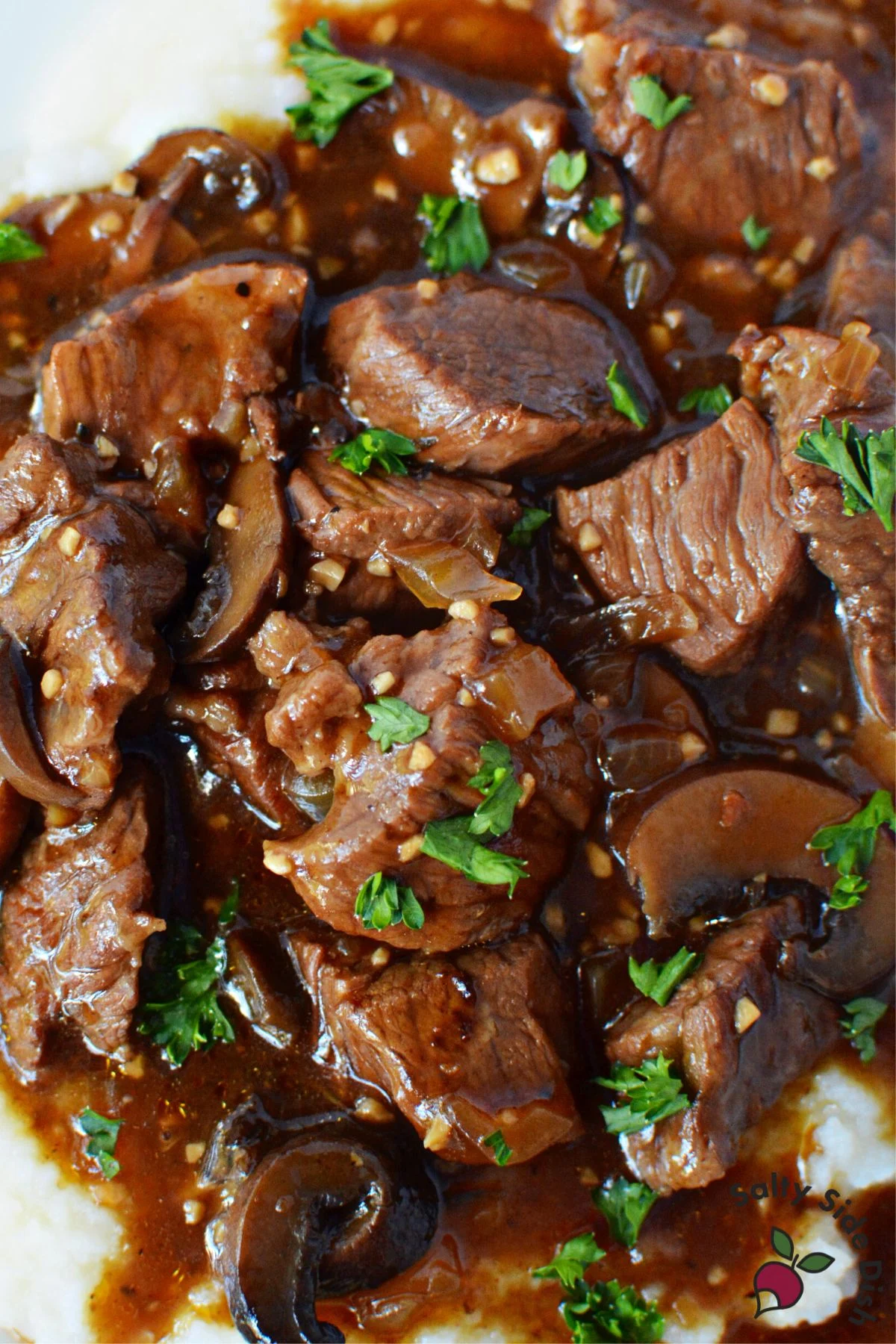 short ribs piled high on mashed potatoes