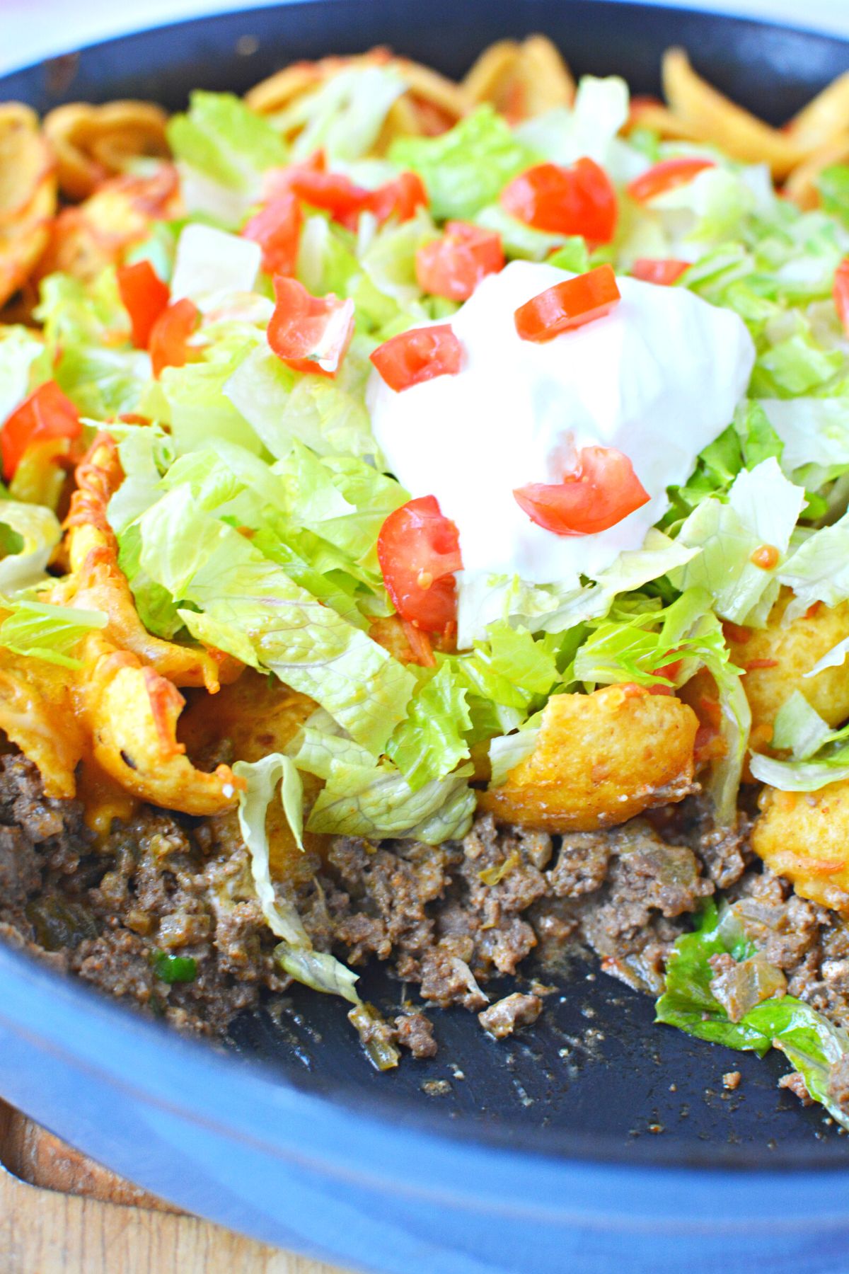 walking taco casserole.