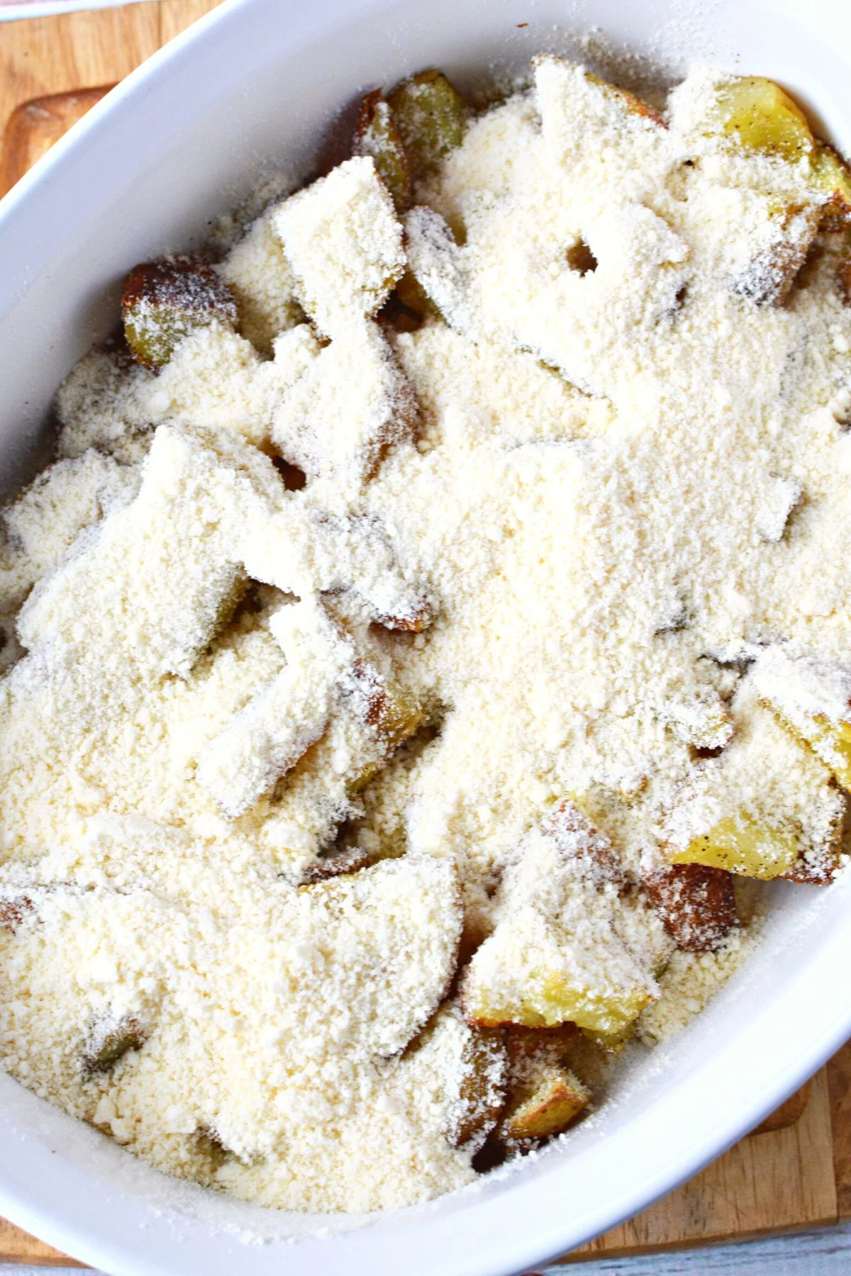 grated parmesan on potatoes.