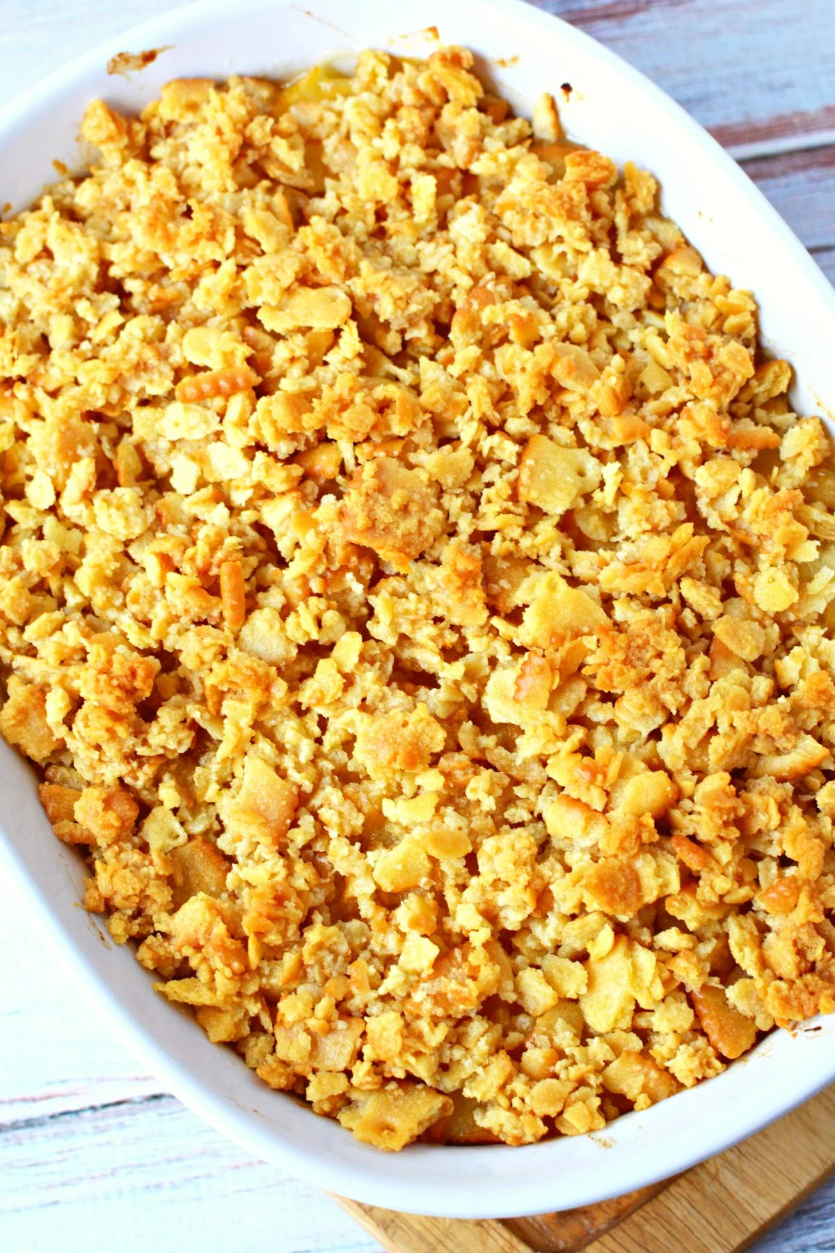 sweet casserole in a dish.