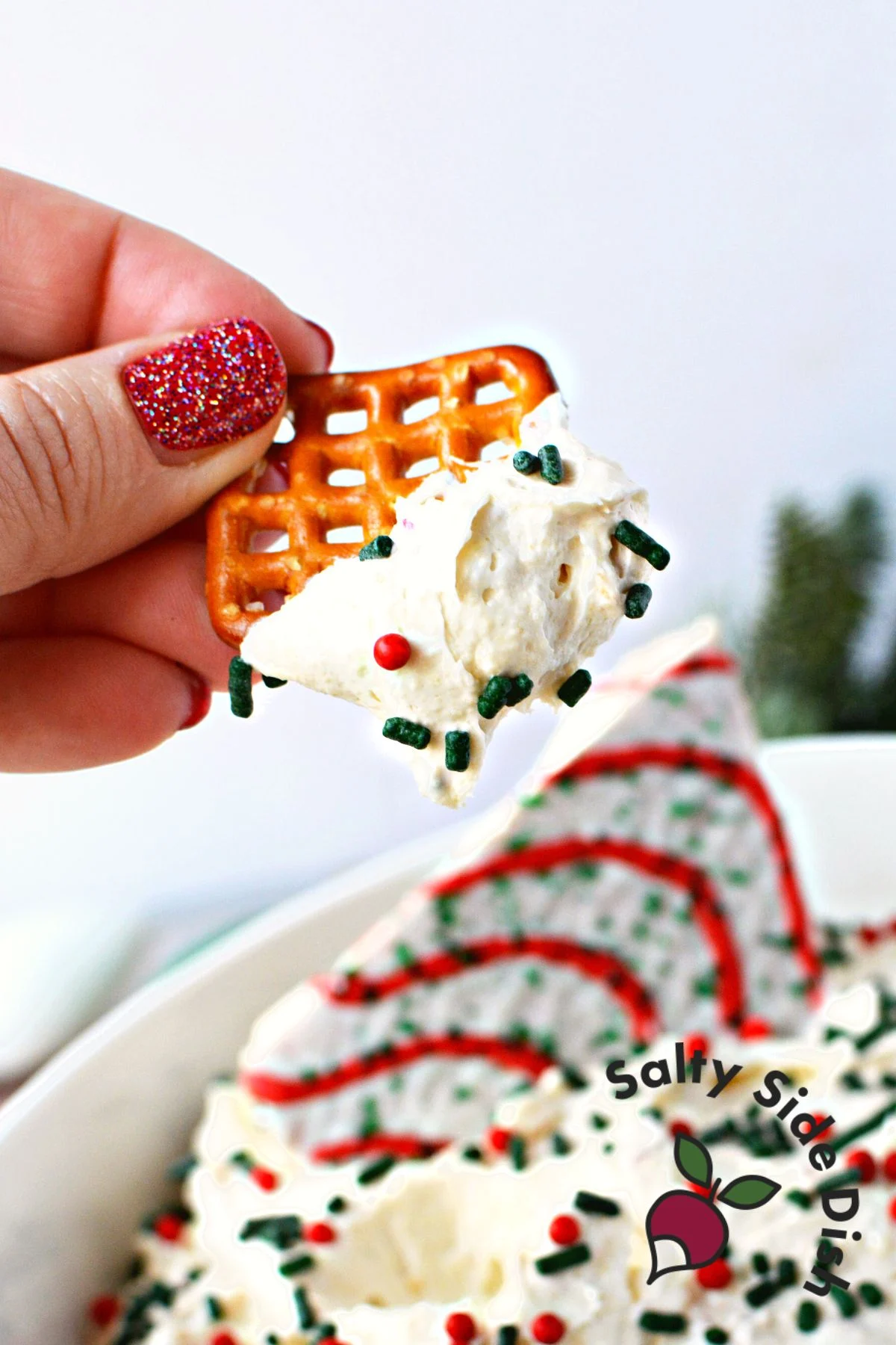 pretzels and tree dip.