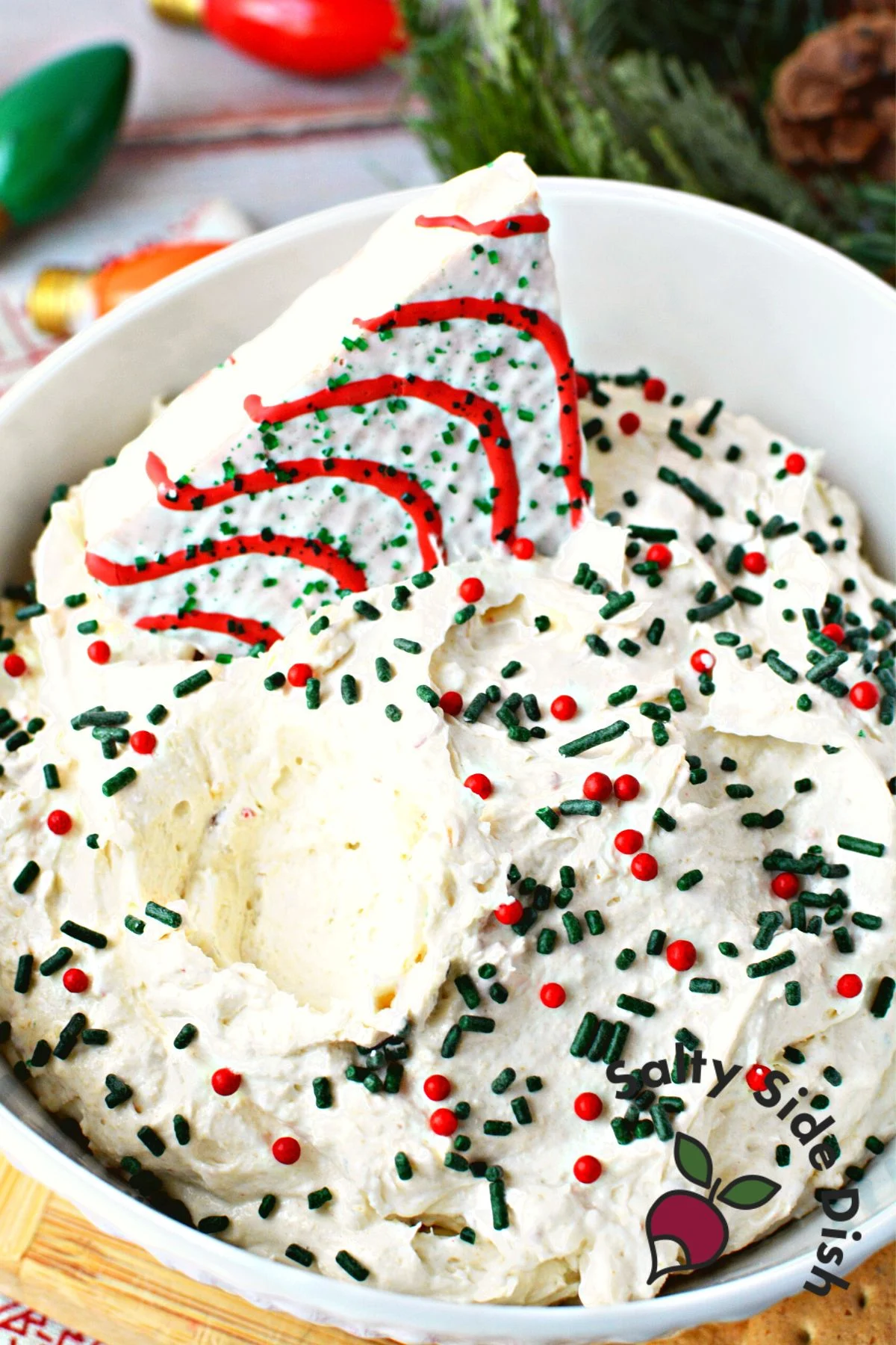 dip out of a bowl of dip.