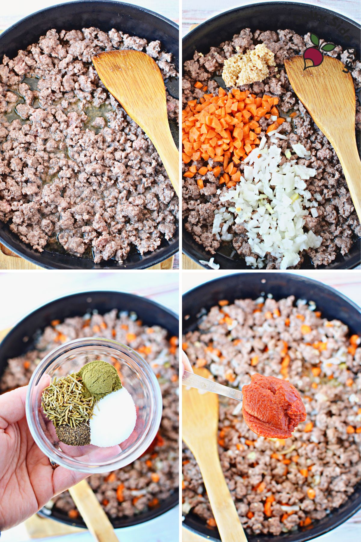 cooking lamb on the stovetop for shepards pie recipe.