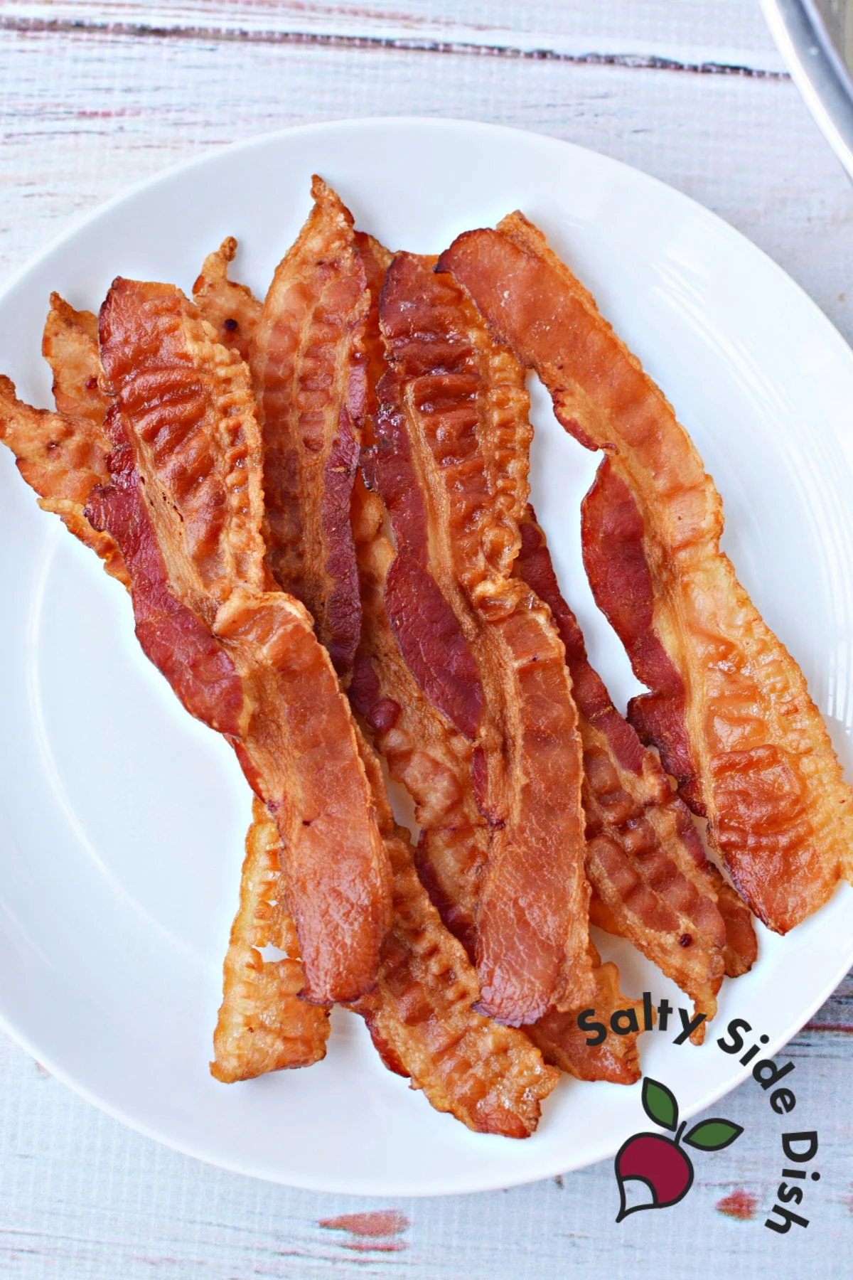 slices of bacon a plate.